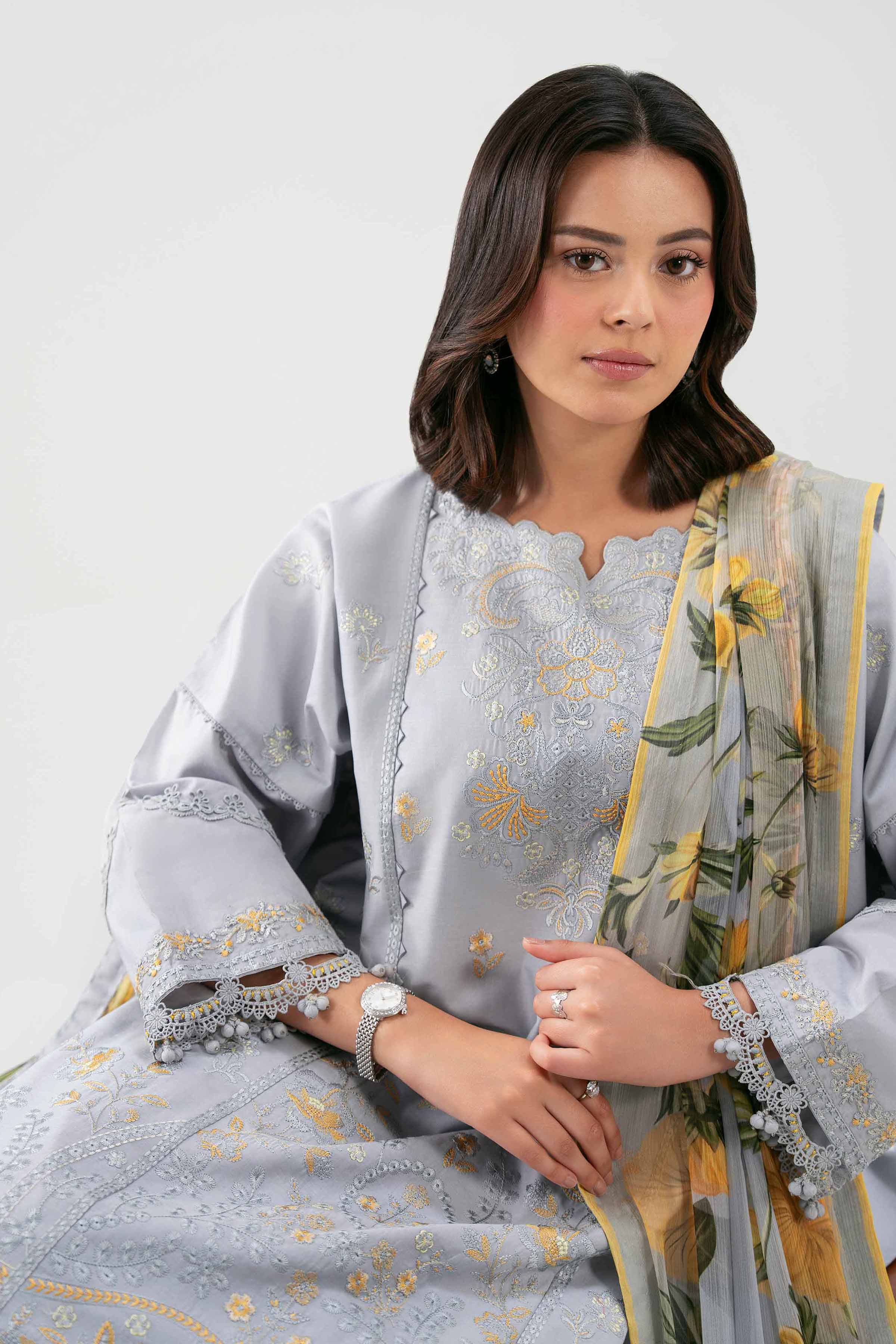 3 Piece Embroidered Masoori Yarn Dyed Suit