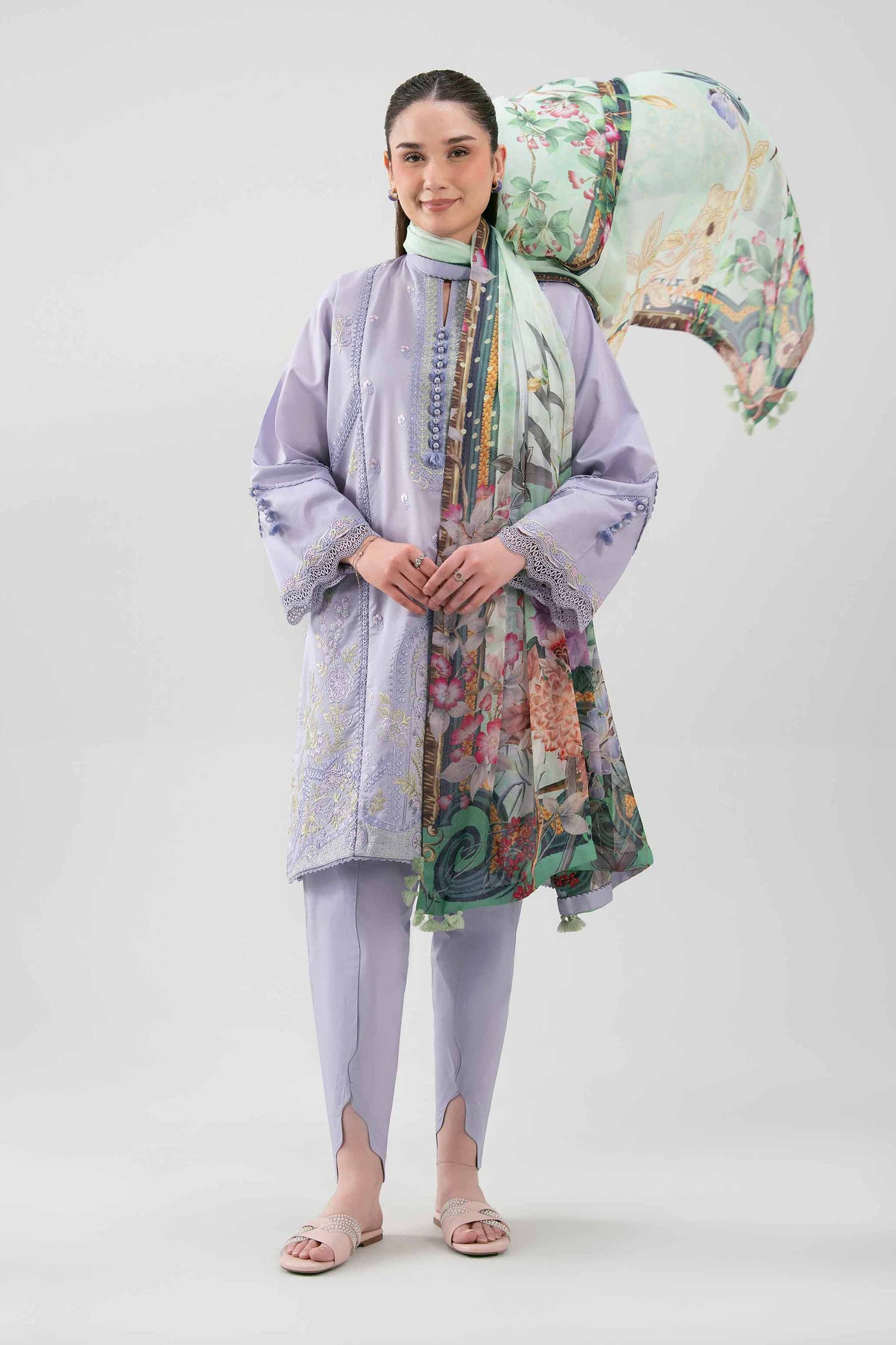 3 Piece Embroidered Dobby Lawn Suit