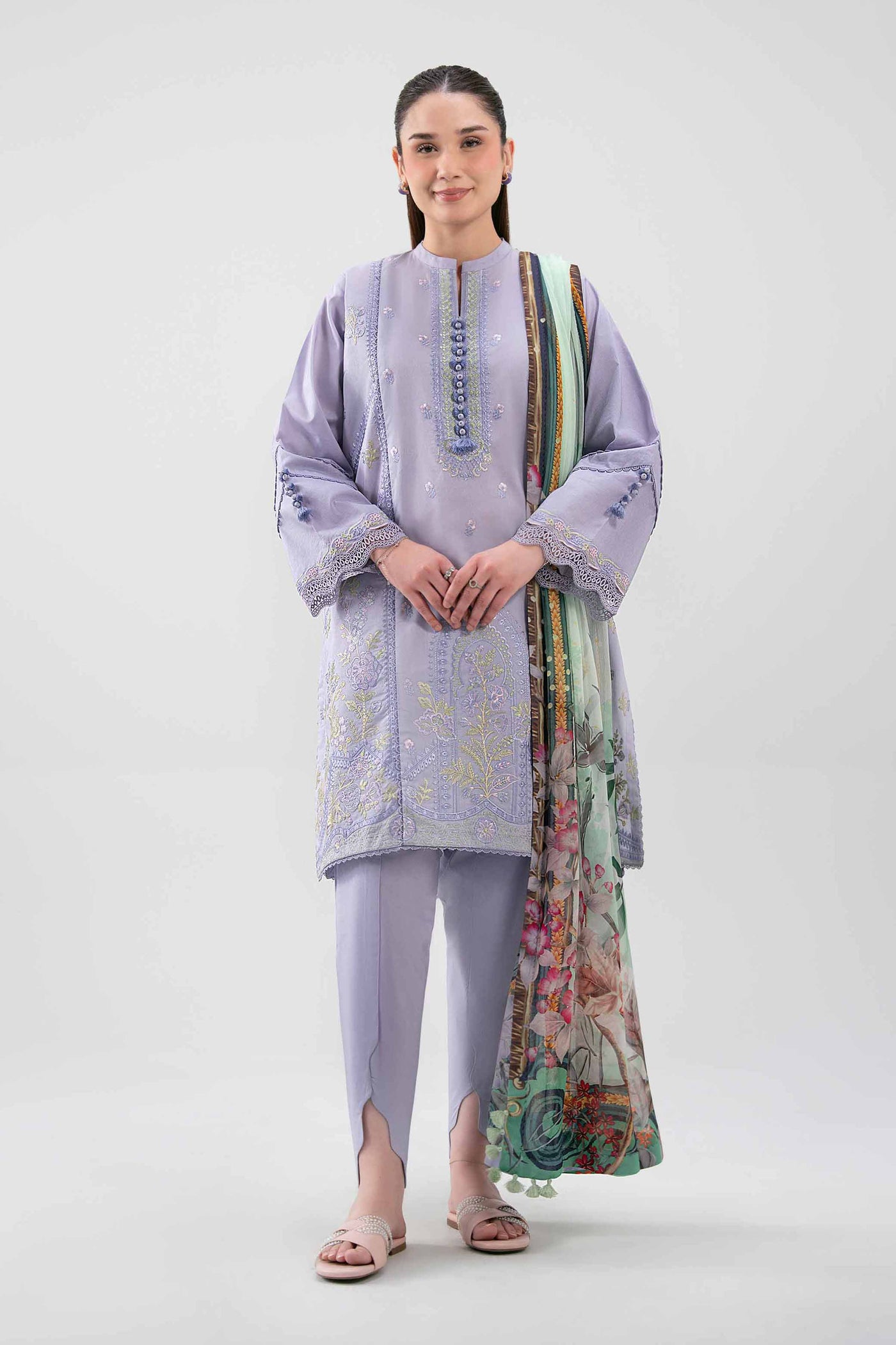 3 Piece Embroidered Dobby Lawn Suit