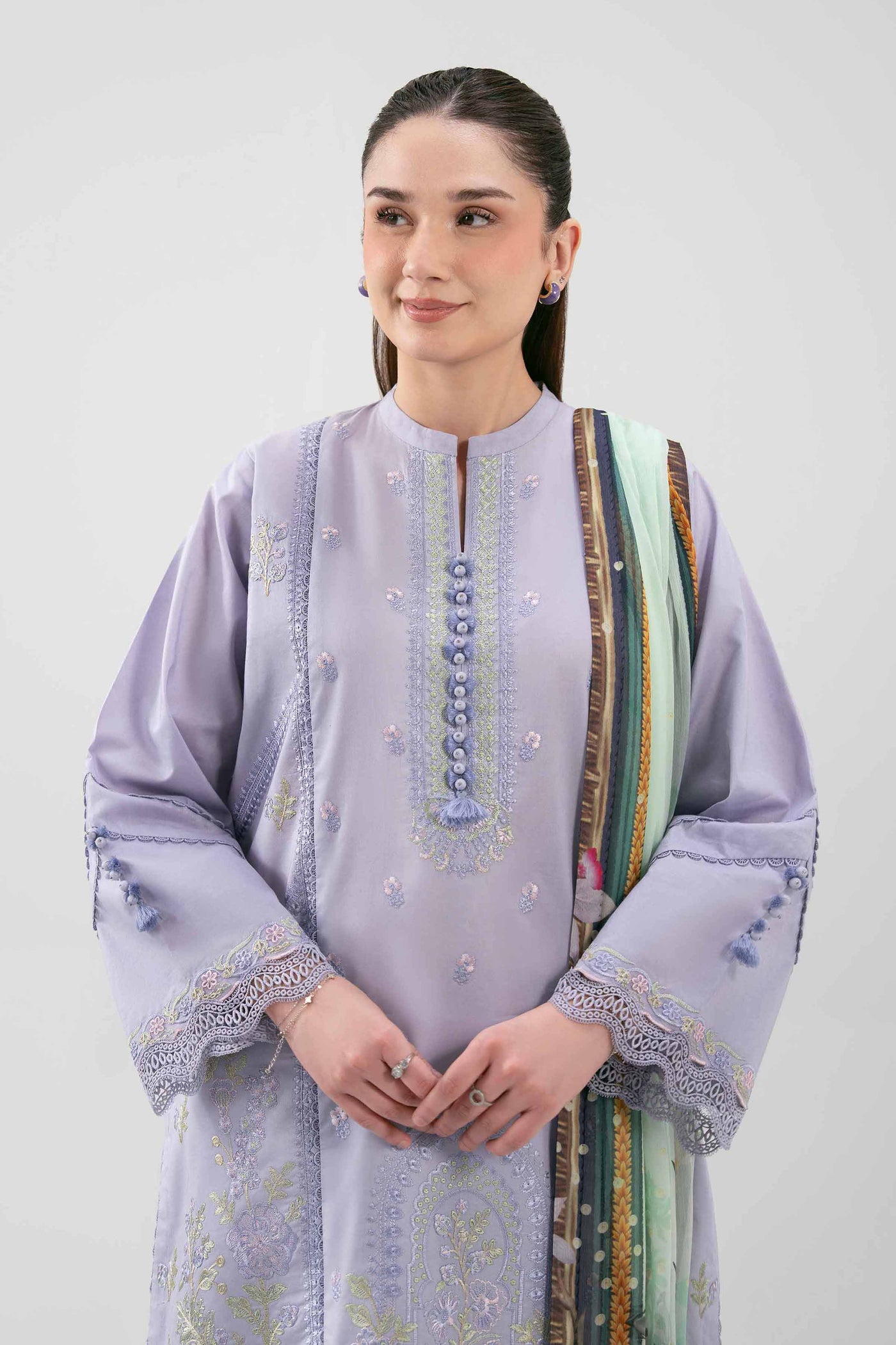 3 Piece Embroidered Dobby Lawn Suit