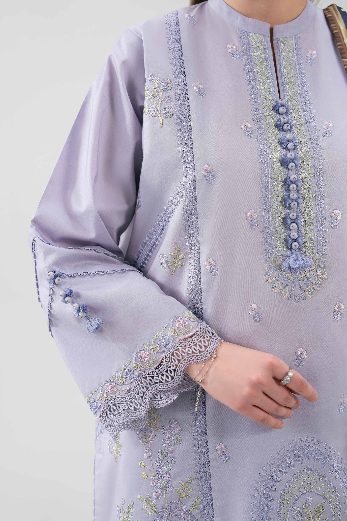 3 Piece Embroidered Dobby Lawn Suit