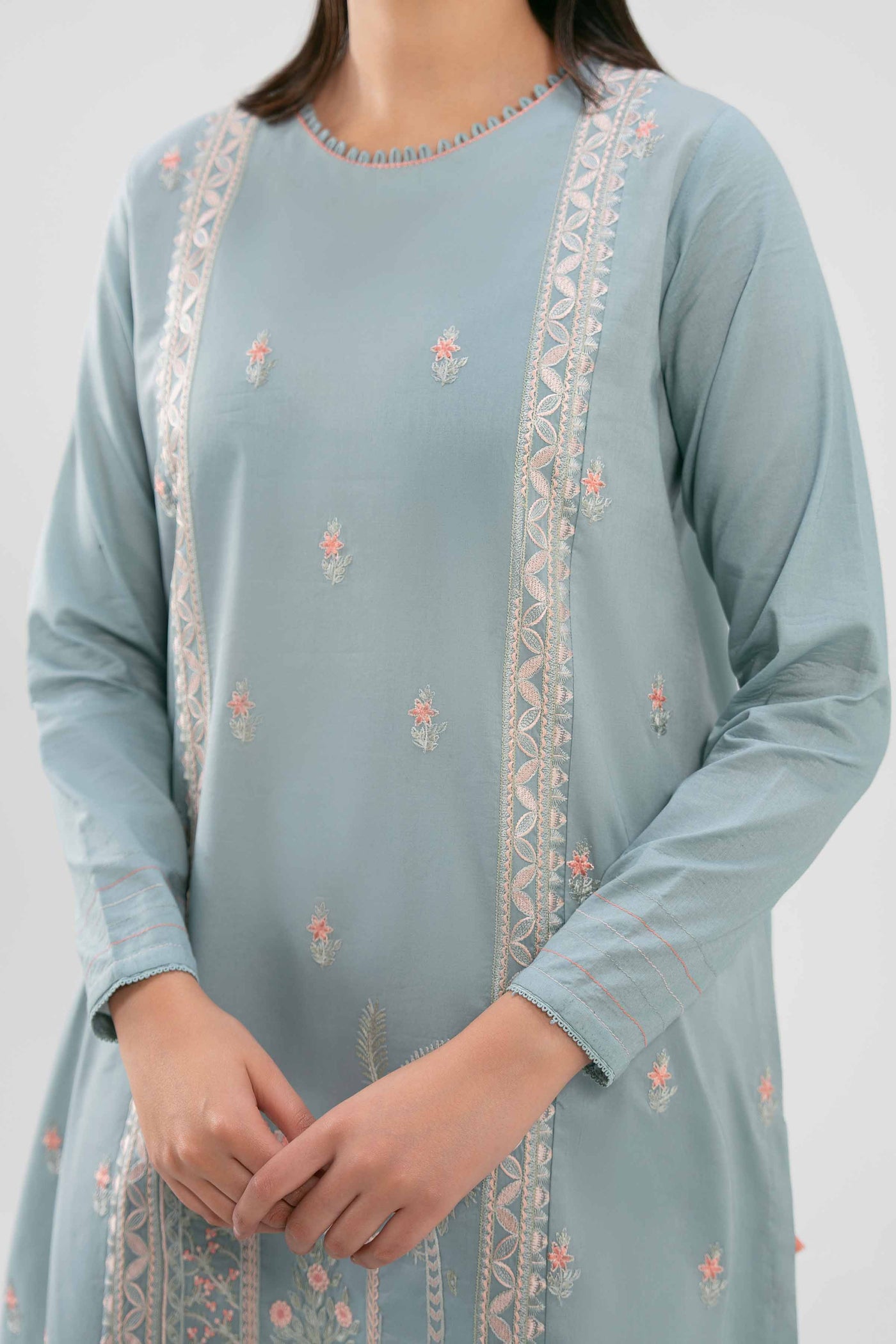 3 Piece Embroidered Dobby Lawn Suit