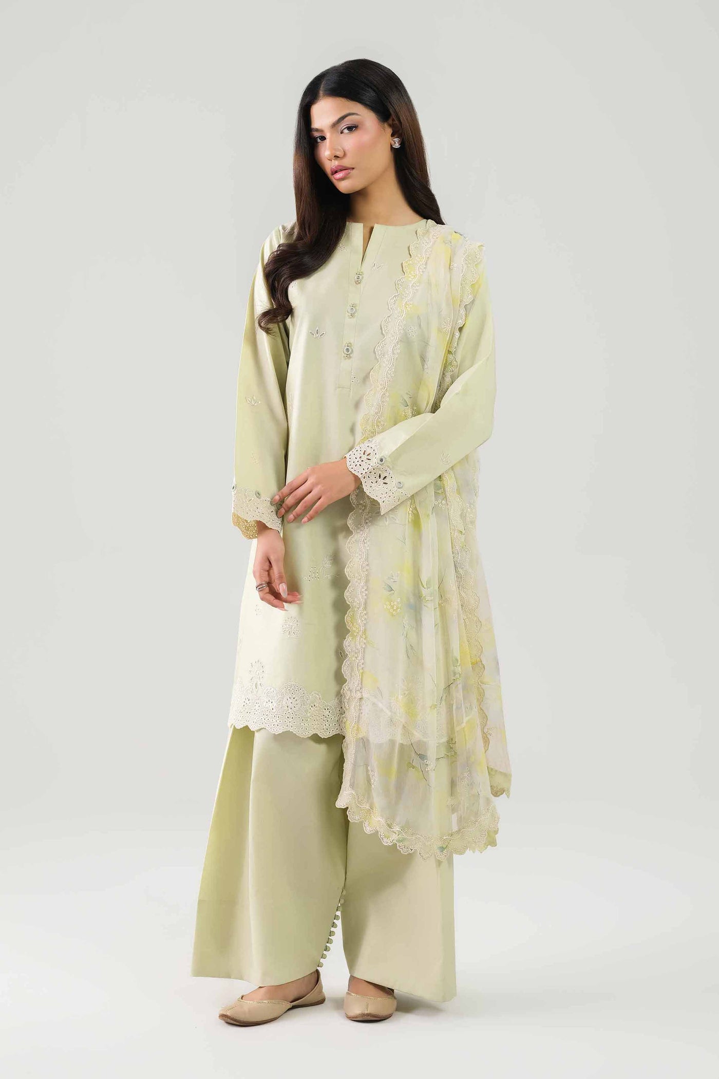 3 Piece Embroidered Dobby Lawn Suit