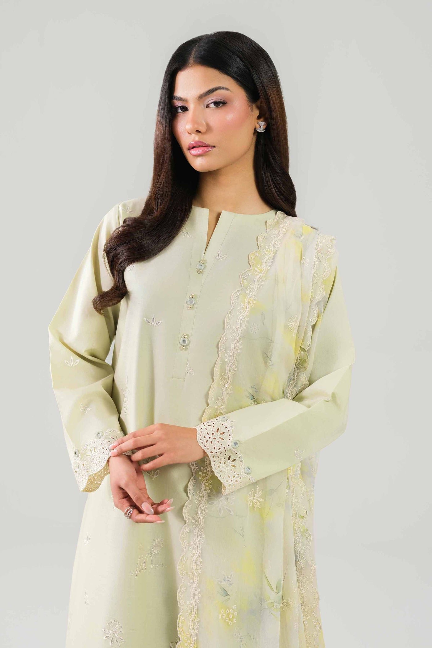 3 Piece Embroidered Dobby Lawn Suit