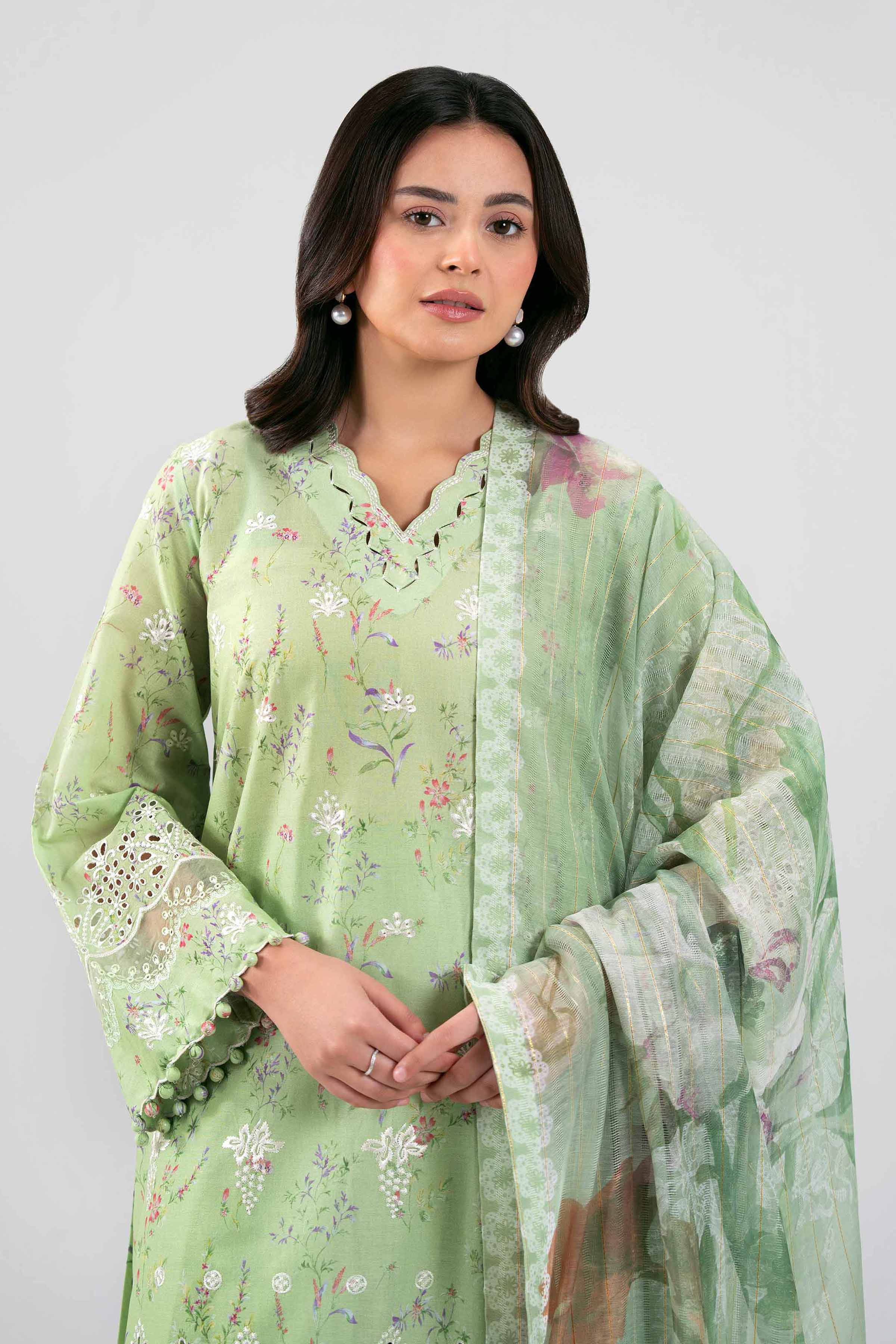 2 Piece Embroidered Dobby Lawn Suit