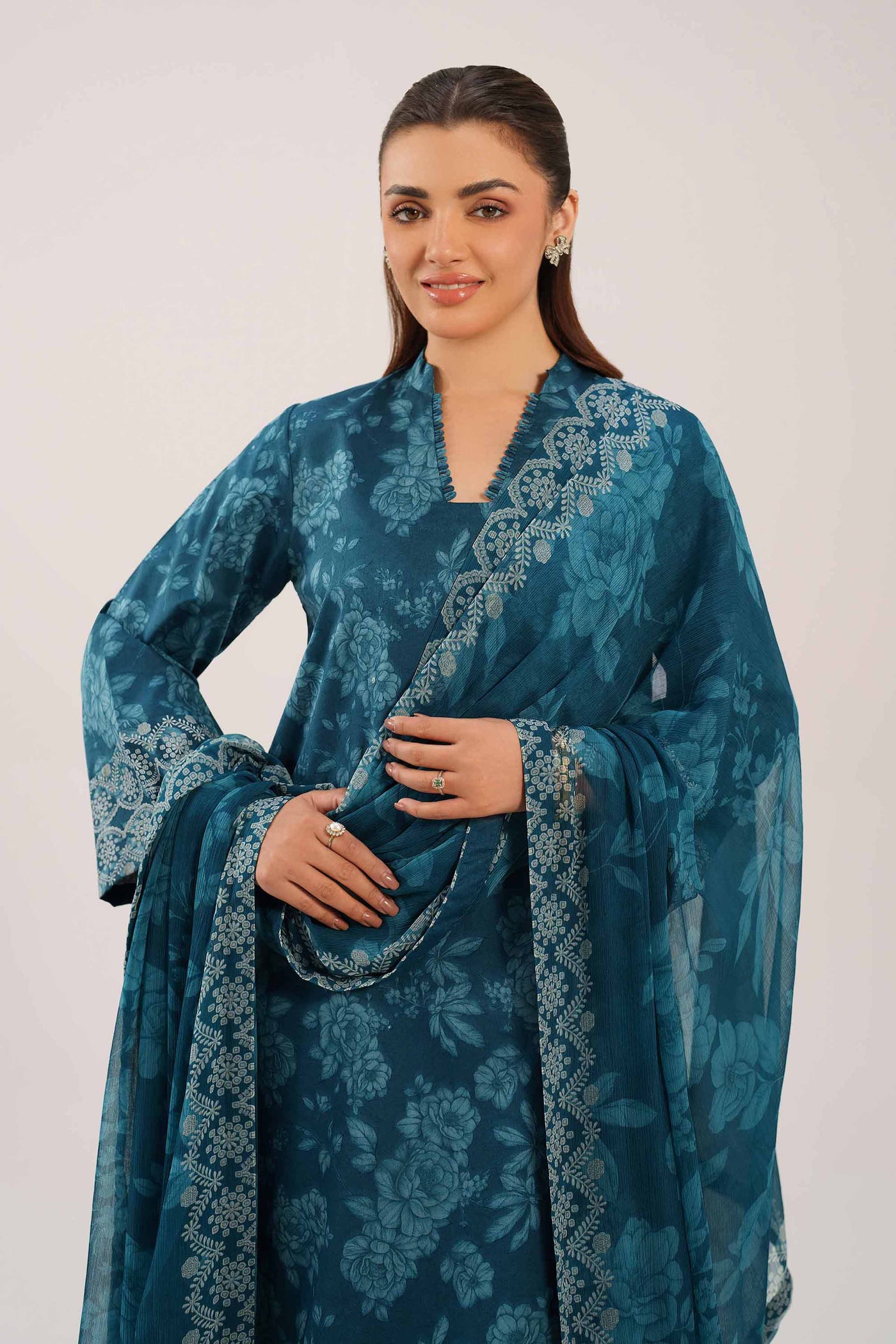 3 Piece Unstitched Embroidered Jacquard Lawn Suit