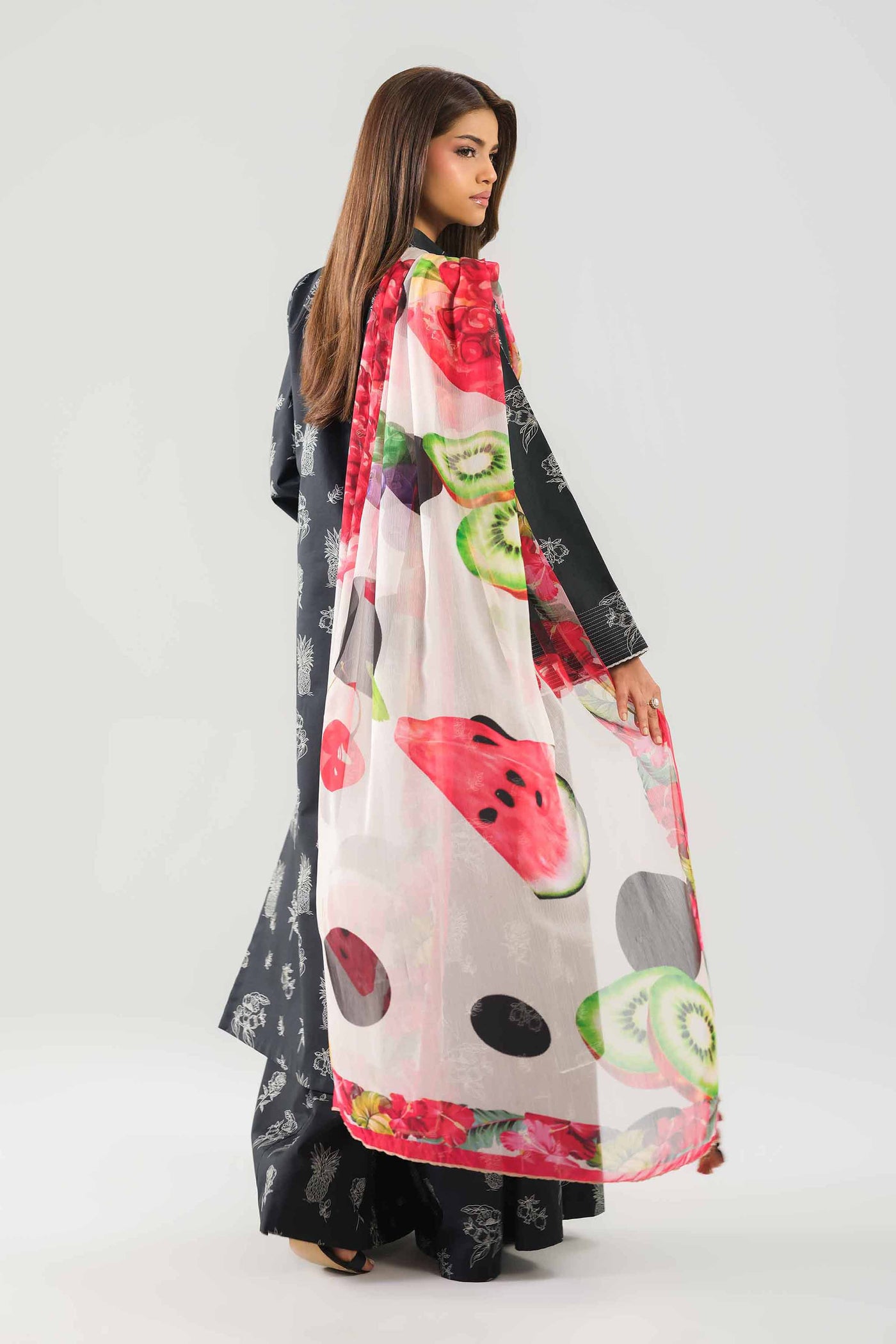 3 Piece Embroidered Cotton Net Suit
