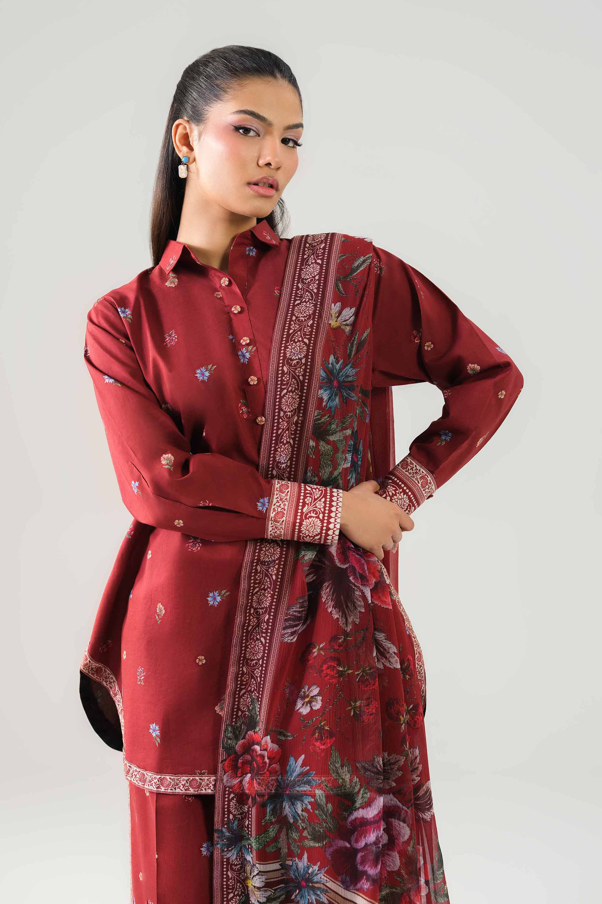 2 Piece Embroidered Dobby Lawn Suit