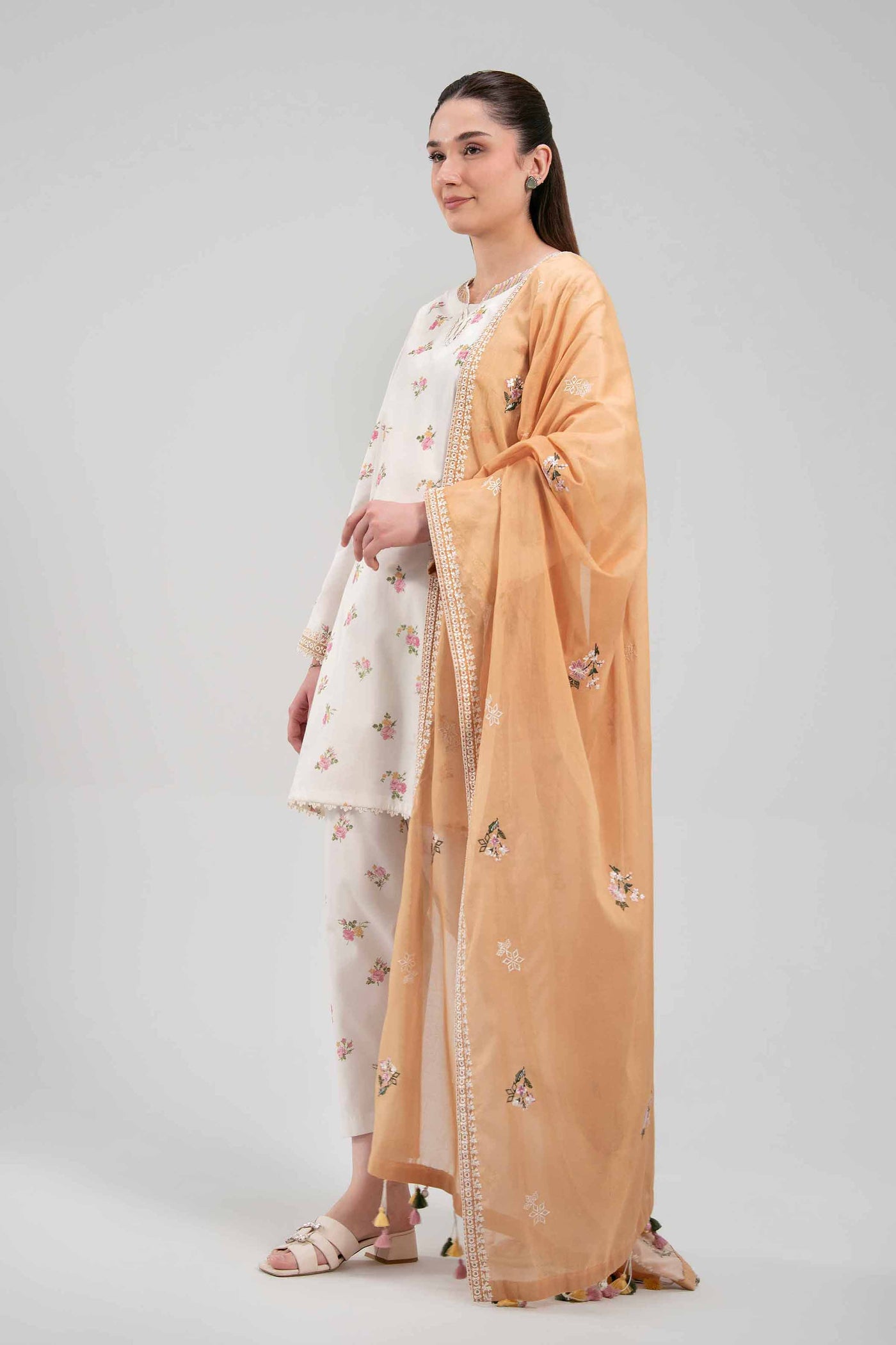 3 Piece Embroidered Dobby Lawn Suit
