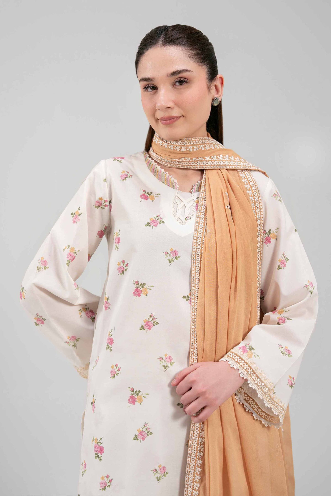 3 Piece Embroidered Dobby Lawn Suit