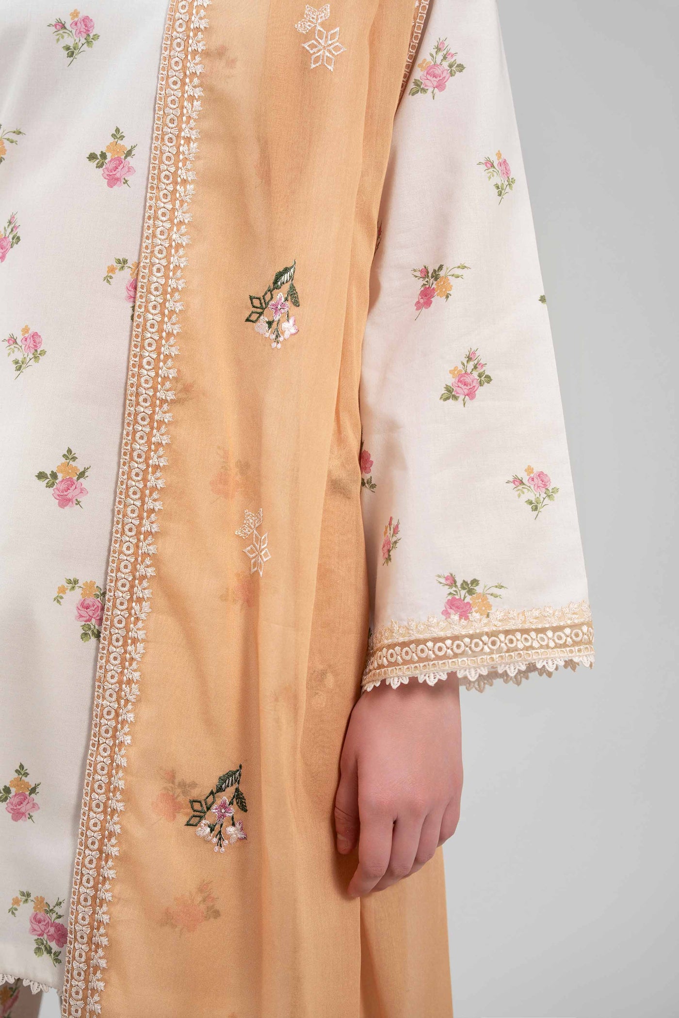3 Piece Embroidered Dobby Lawn Suit