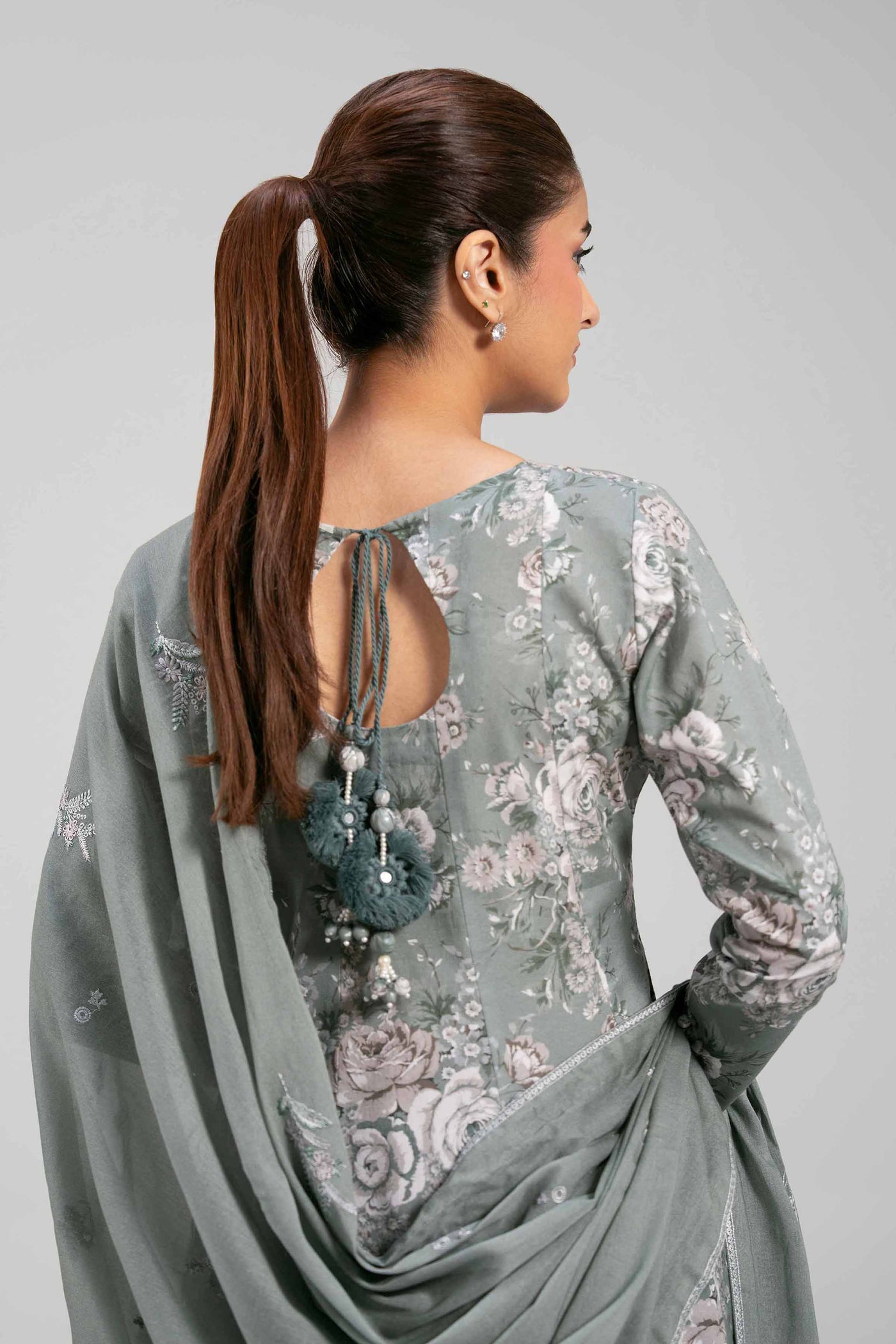 3 Piece Embroidered Net Suit