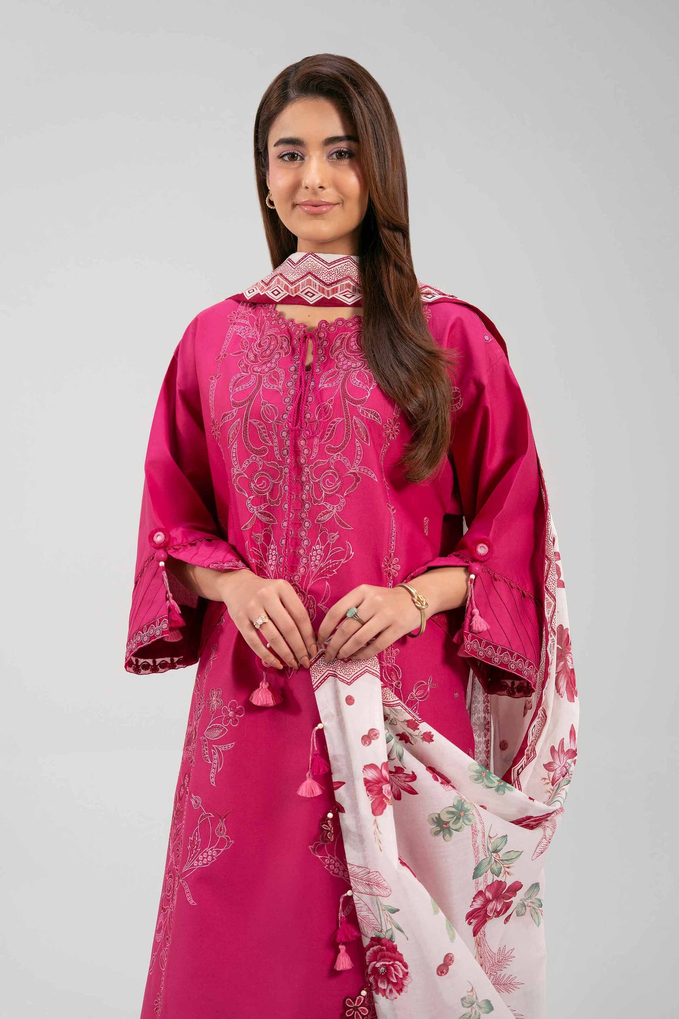 3 Piece Embroidered Chiffon Suit