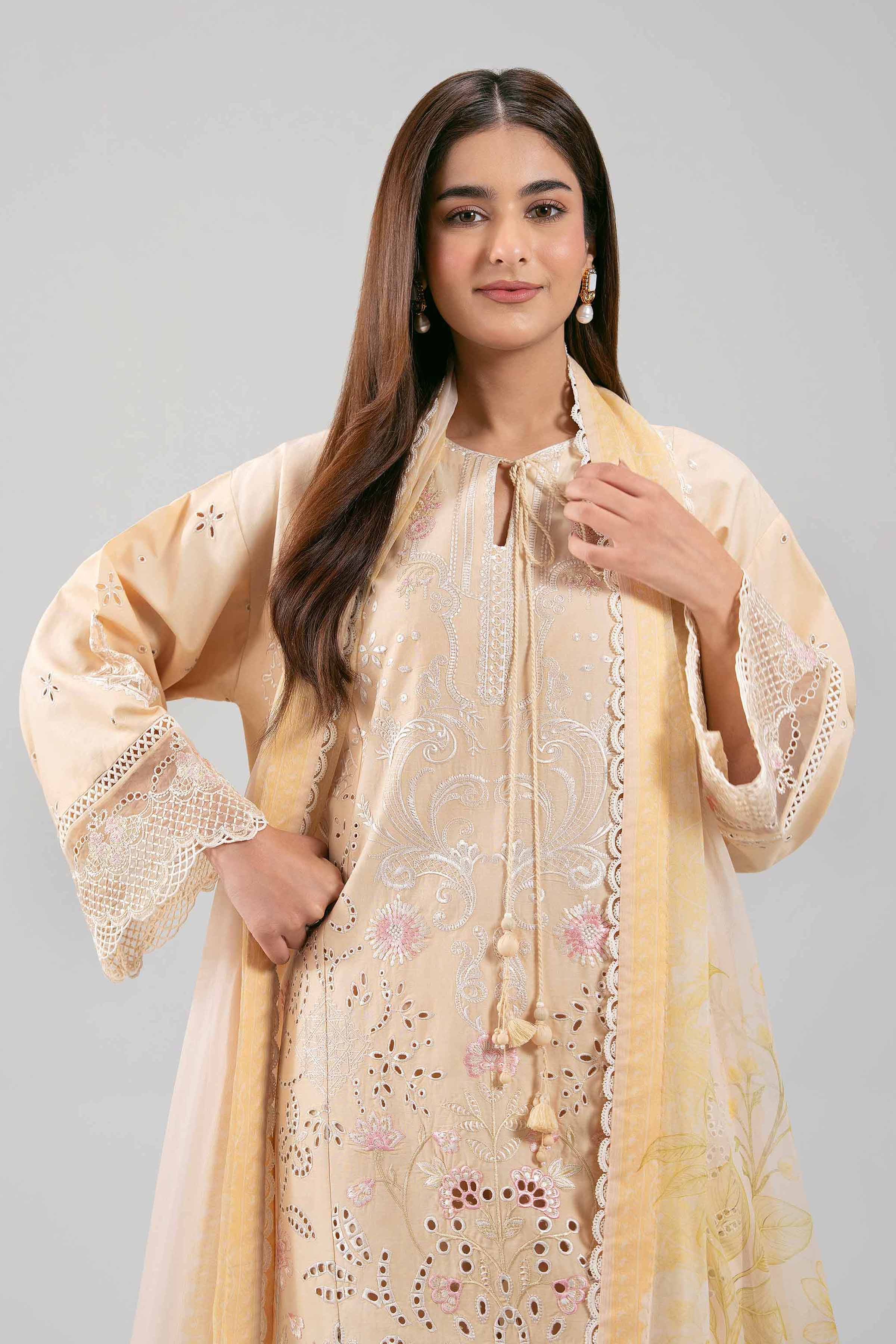 3 Piece - Digital Printed Embroidered Suit - 42601283