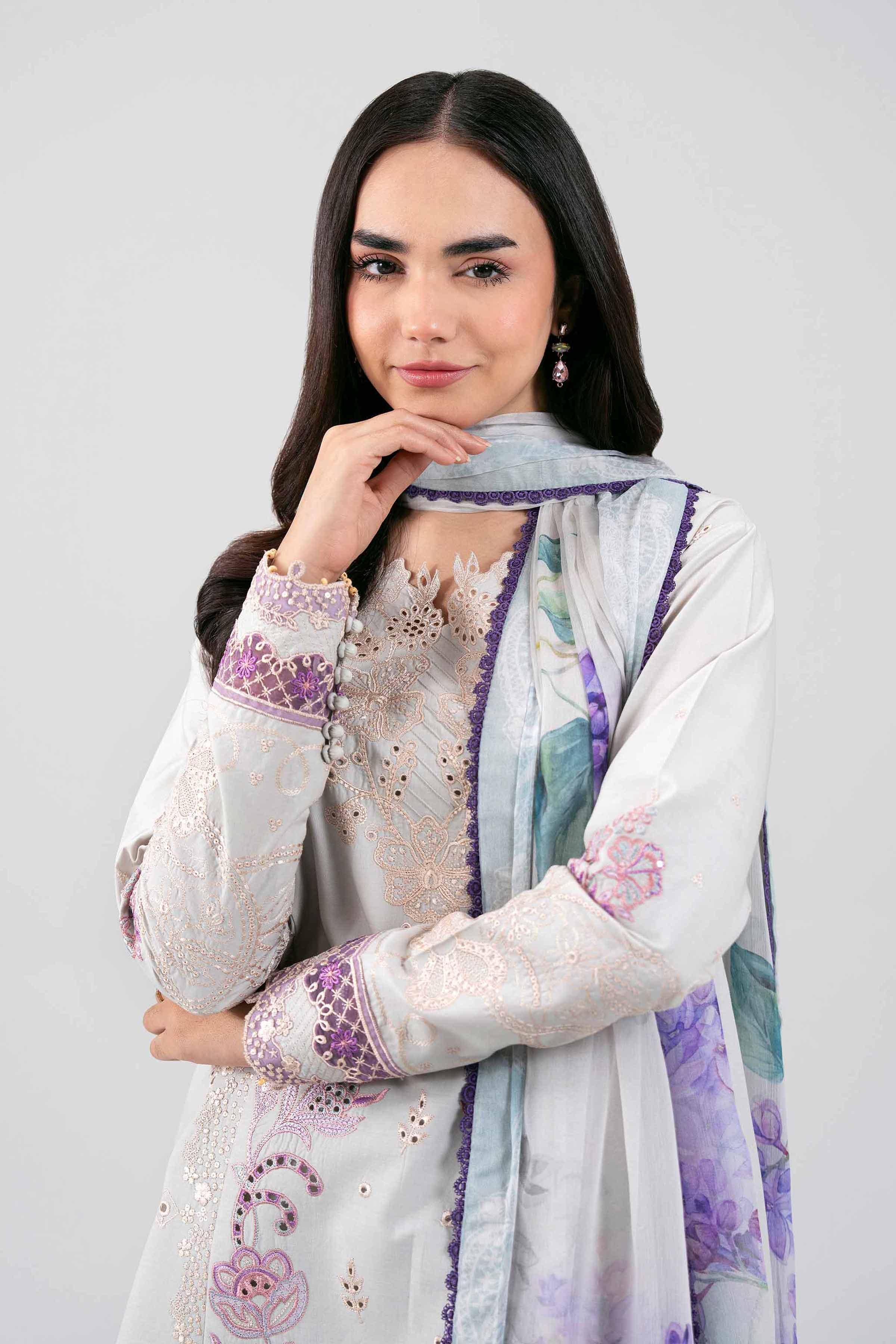 3 Piece - Digital Printed Embroidered Suit - 42601284
