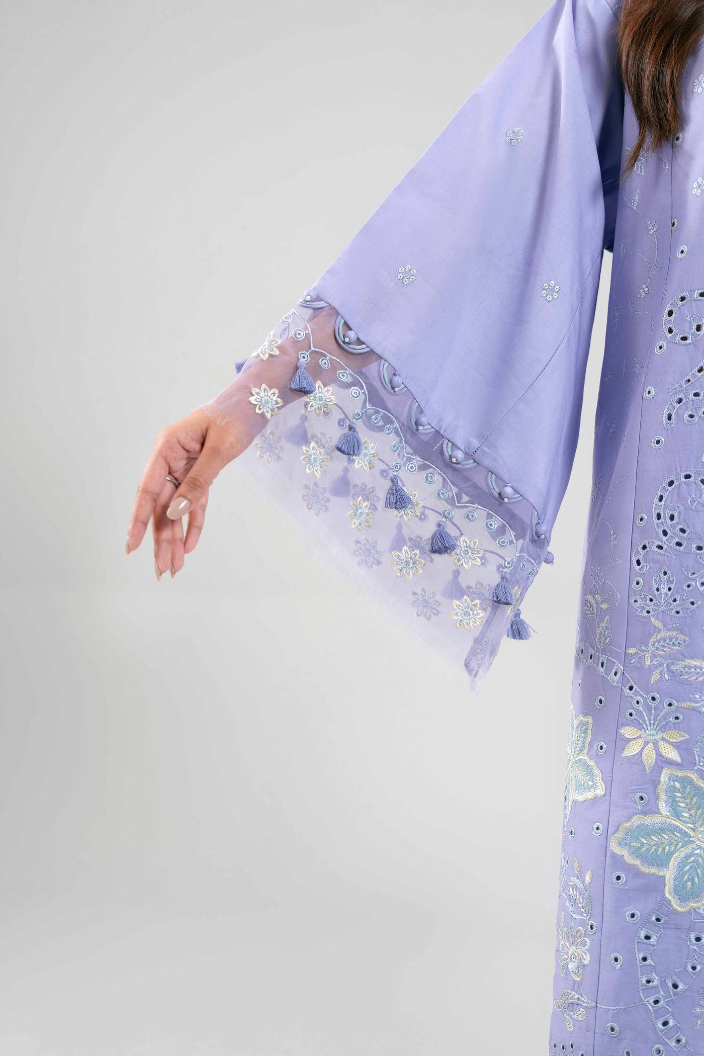 3 Piece Embroidered Raw Silk Suit