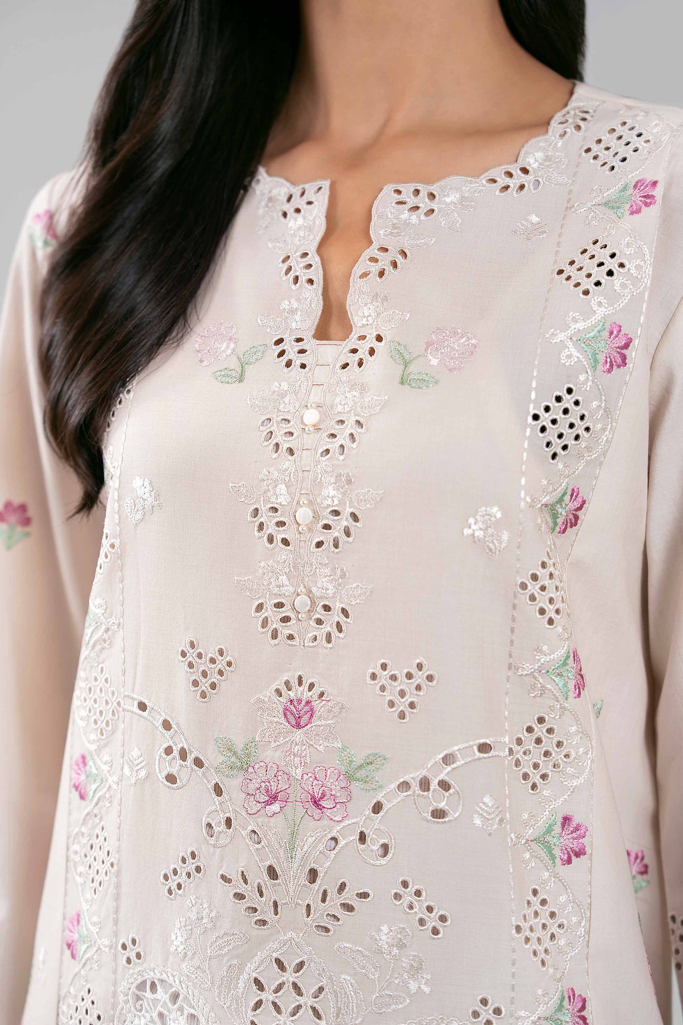3 Piece Unstitched Embroidered Lawn Suit