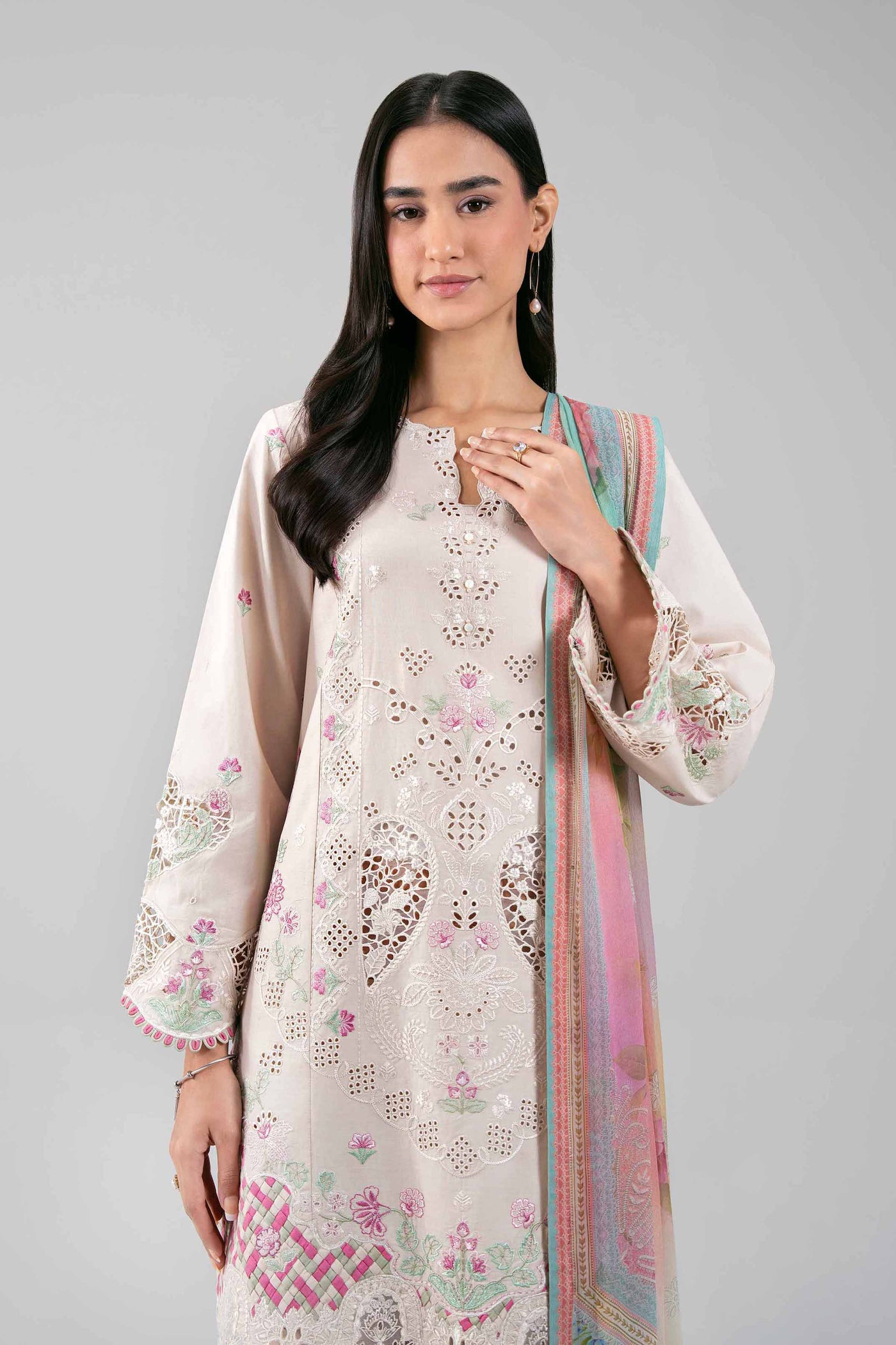 3 Piece Unstitched Embroidered Lawn Suit