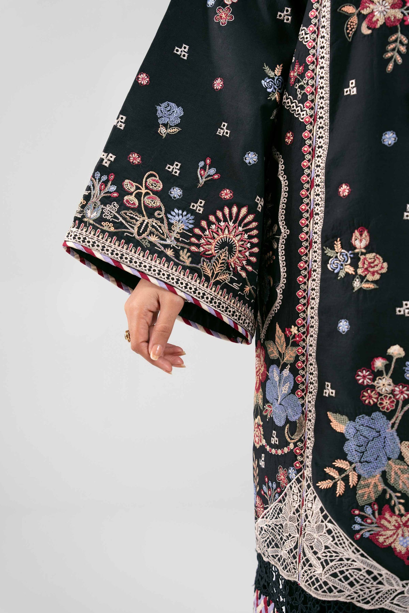 3 Piece Embroidered Organza Suit
