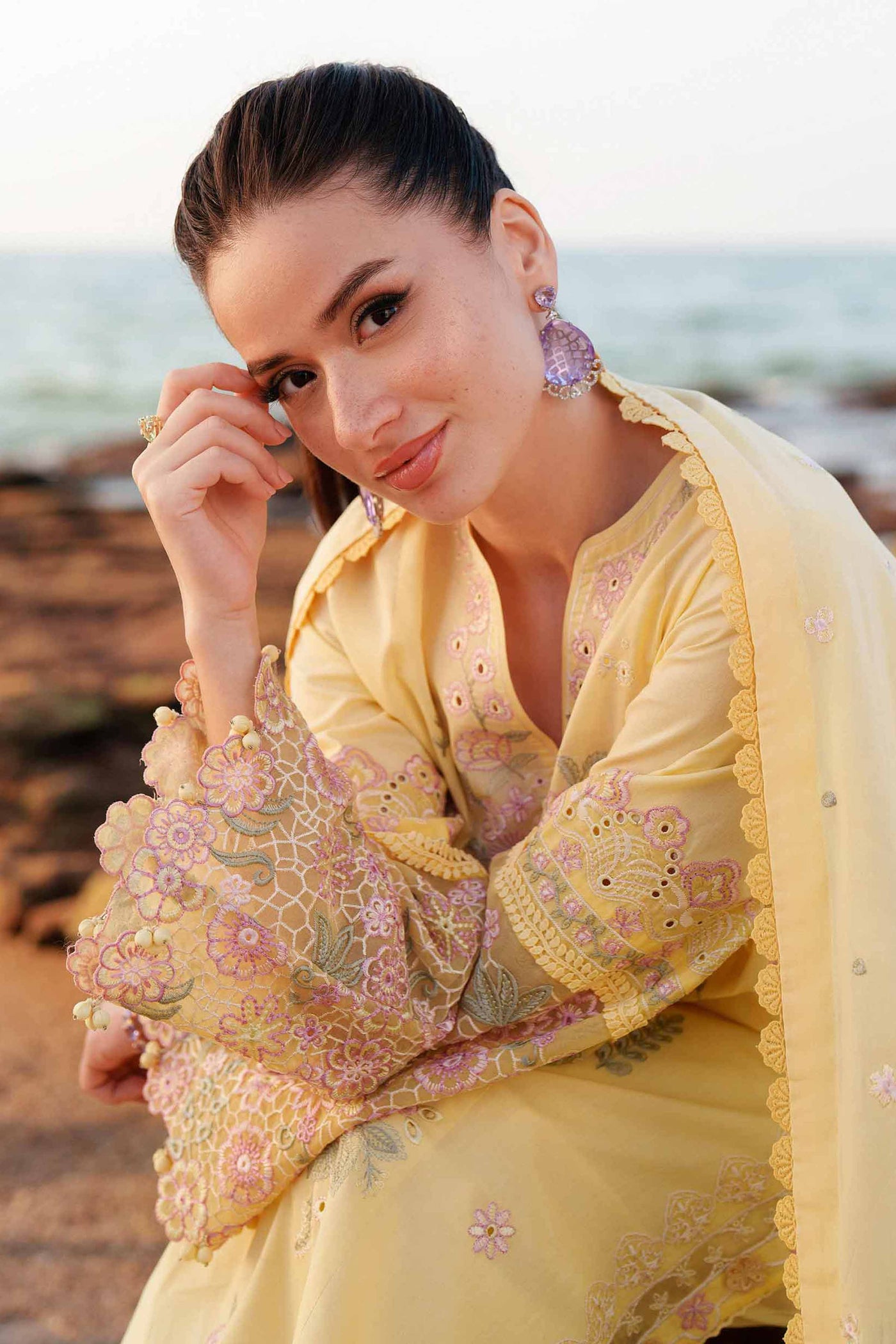 Embroidered Chiffon Fabric (3Pcs)