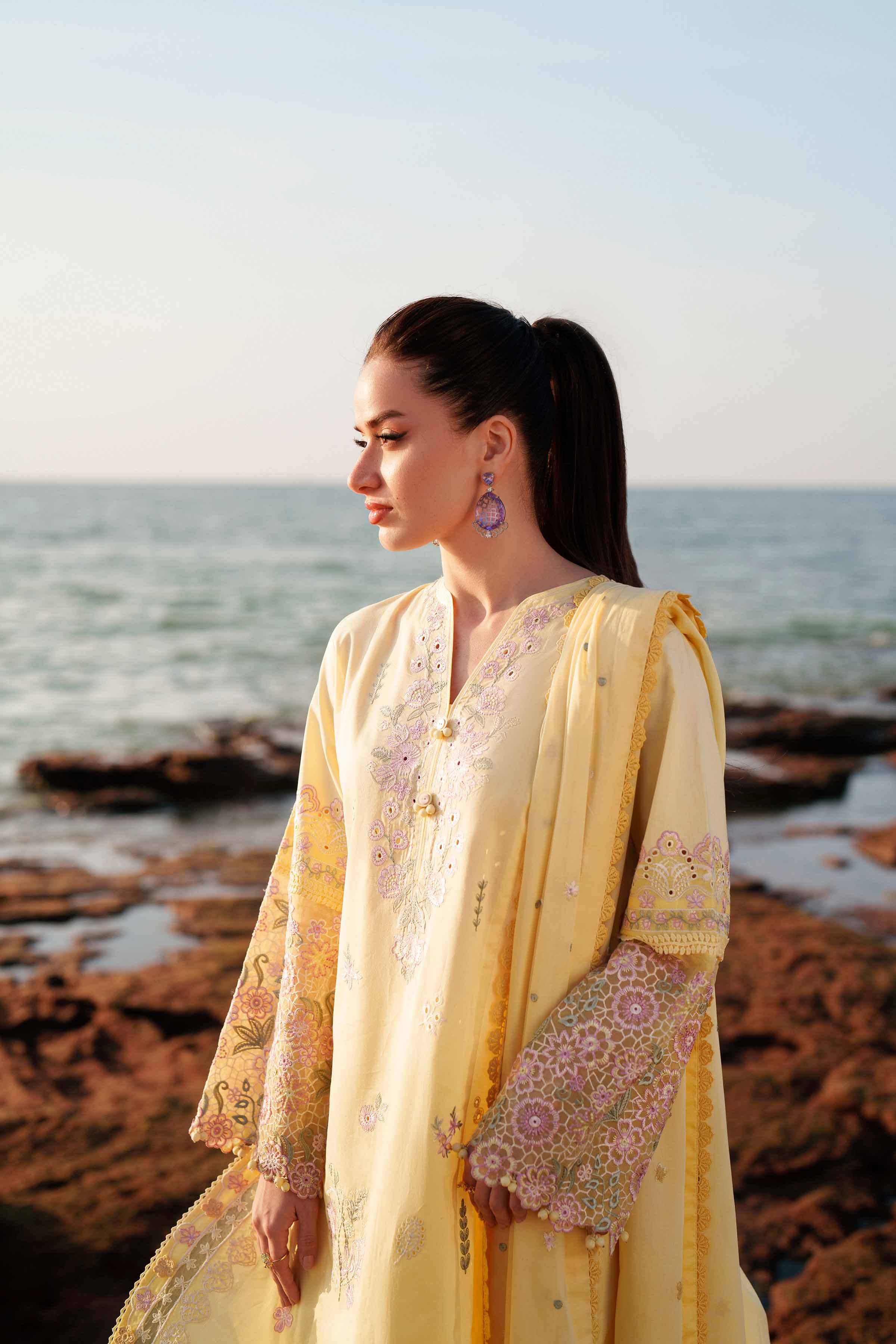 Embroidered Chiffon Fabric (3Pcs)