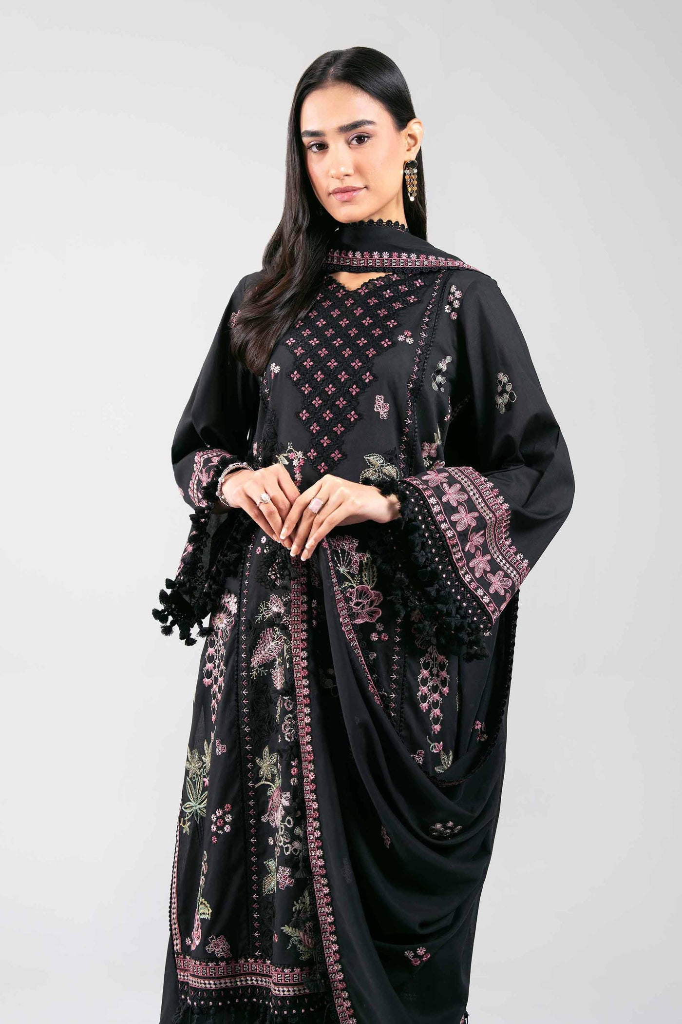 3 Piece Unstitched Embroidered Lawn Suit