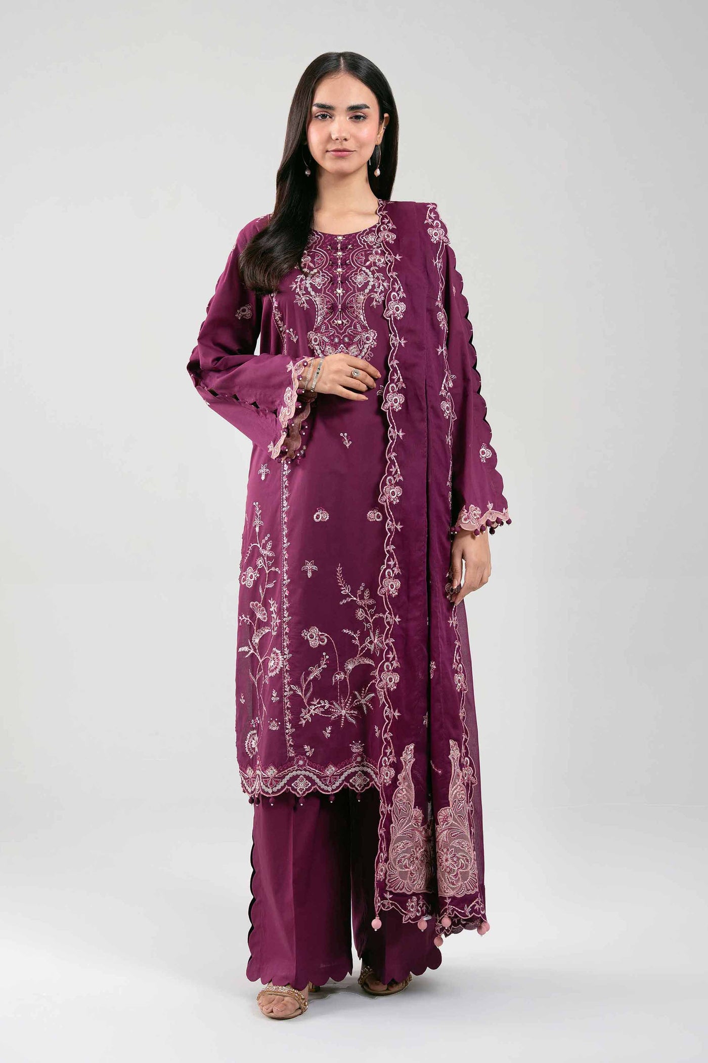 2 Piece Embroidered Dobby Lawn Suit