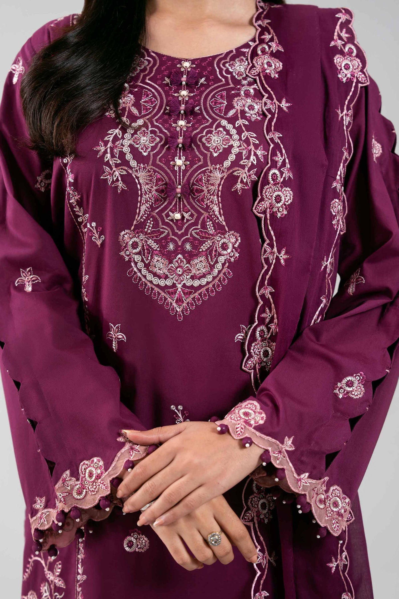 2 Piece Embroidered Dobby Lawn Suit