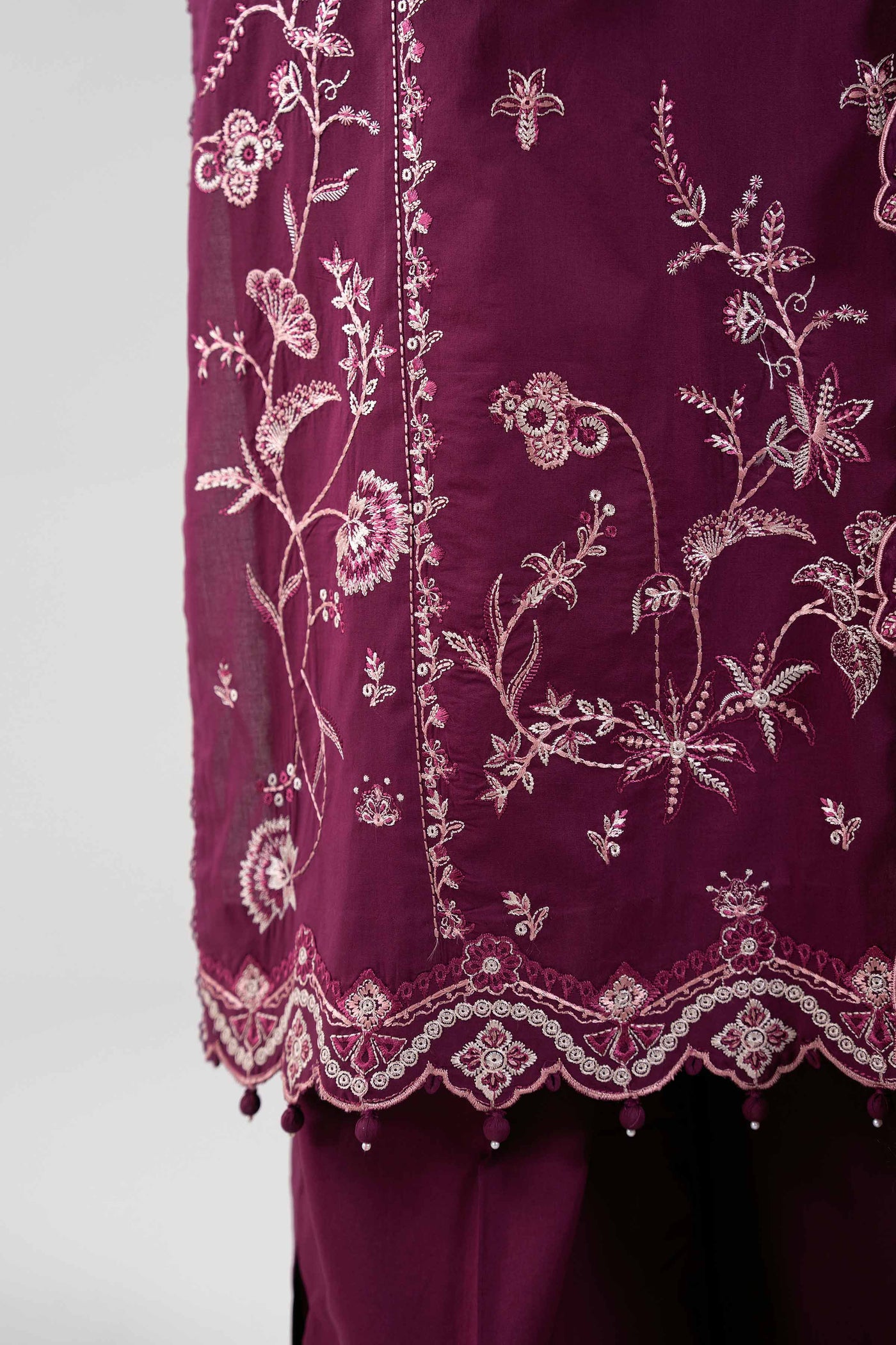 2 Piece Embroidered Dobby Lawn Suit