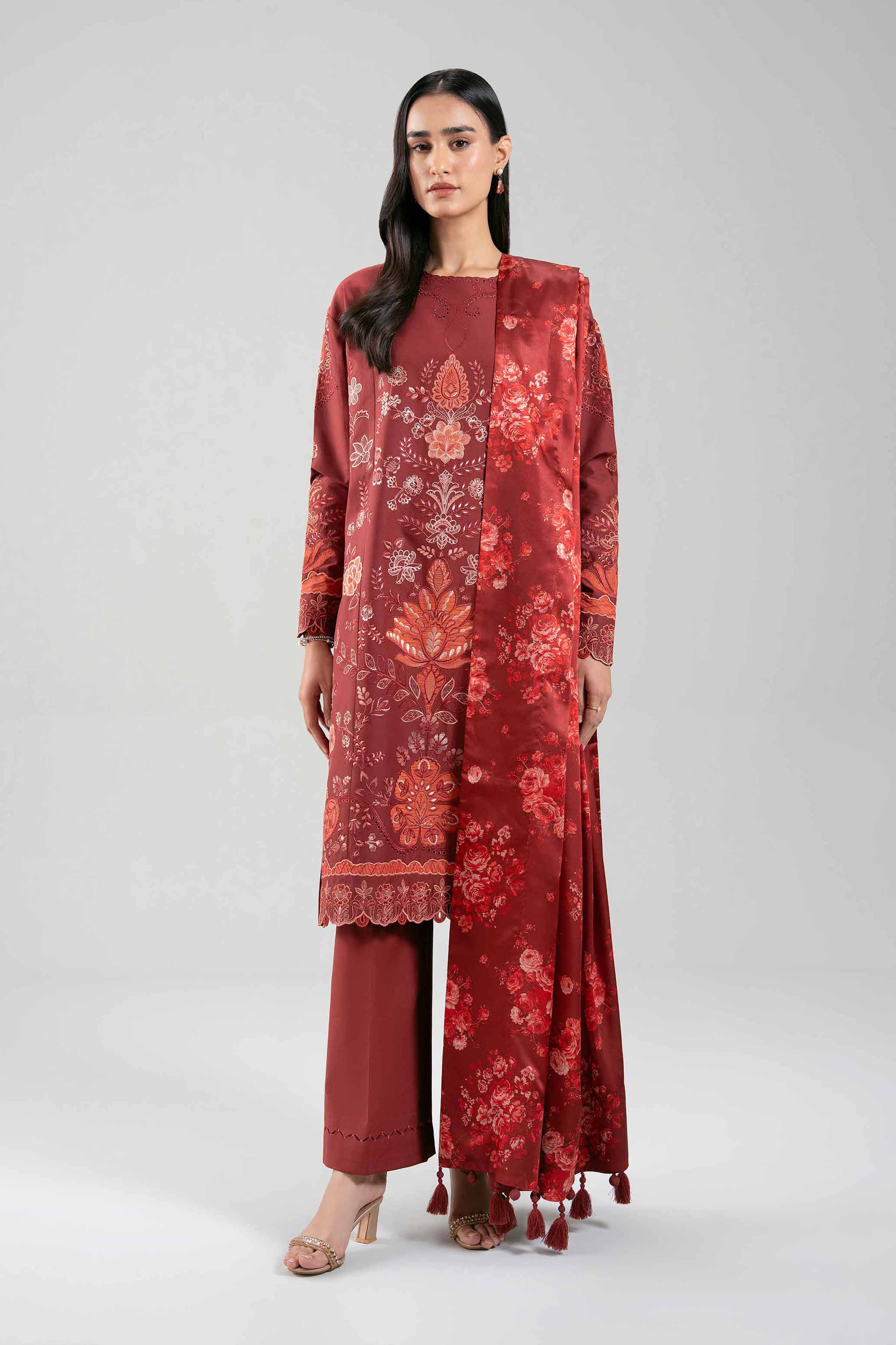 3 Piece - Digital Printed Embroidered Suit - 42601310