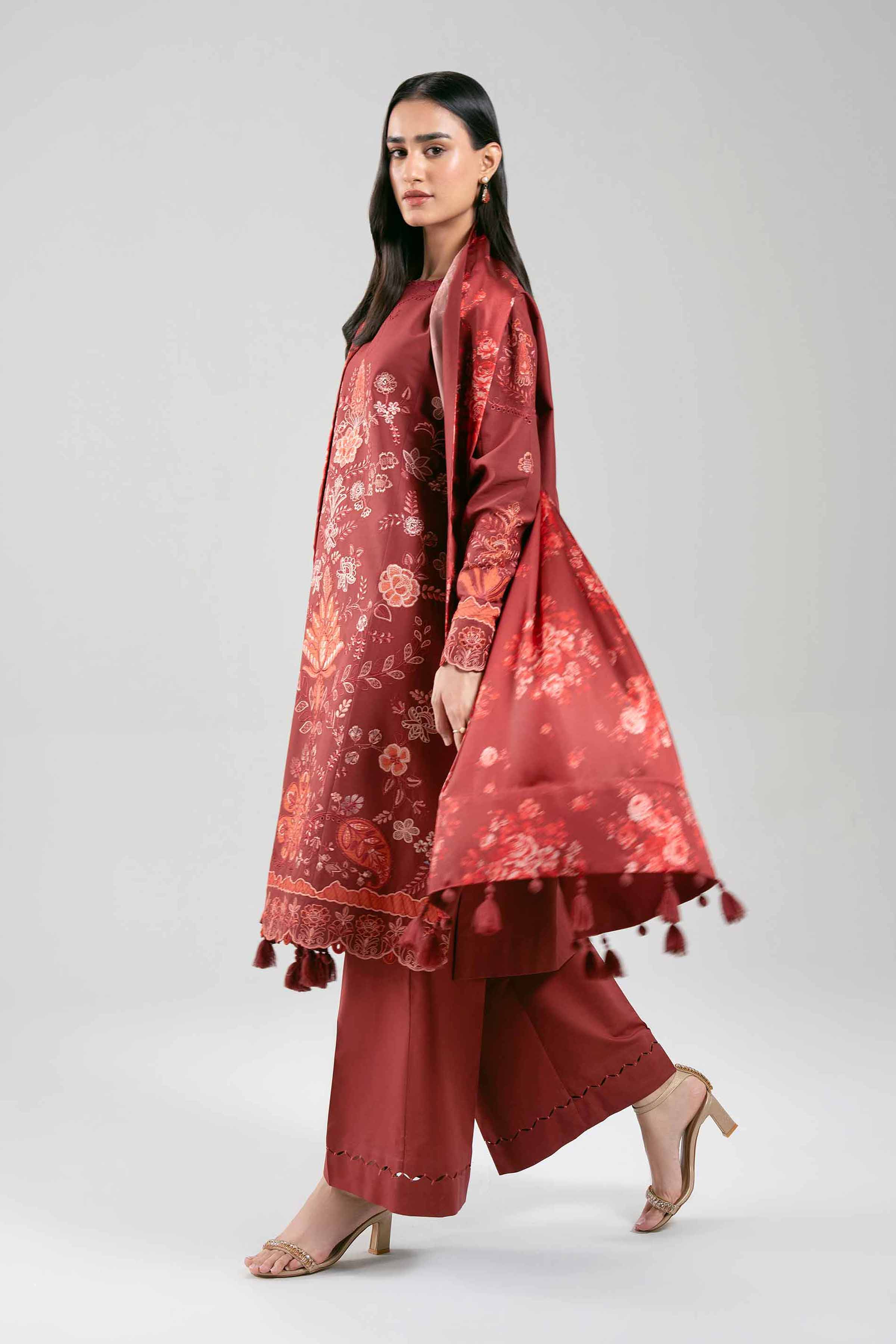 3 Piece - Digital Printed Embroidered Suit - 42601310