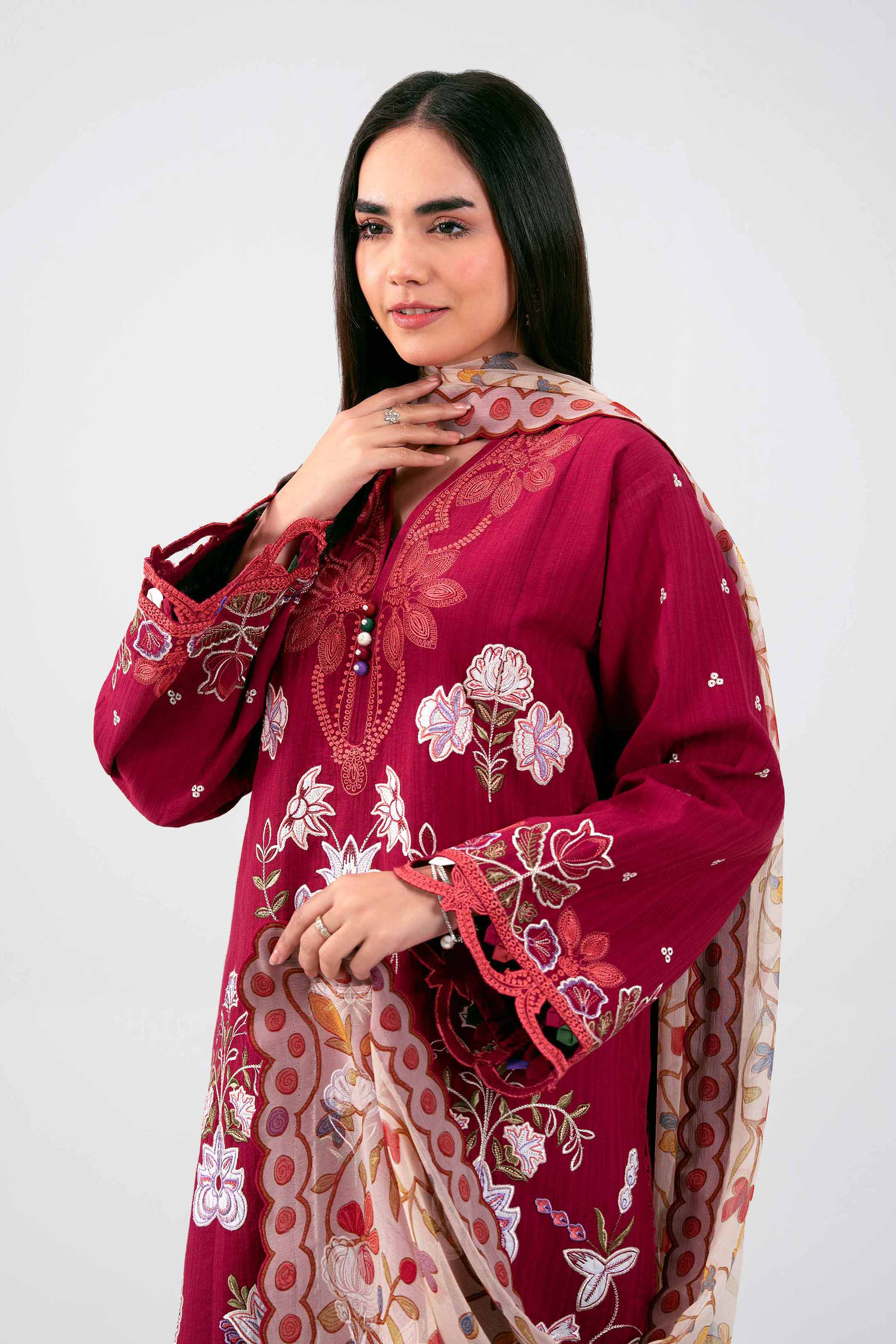 3 Piece - Digital Printed Embroidered Suit - 42601313