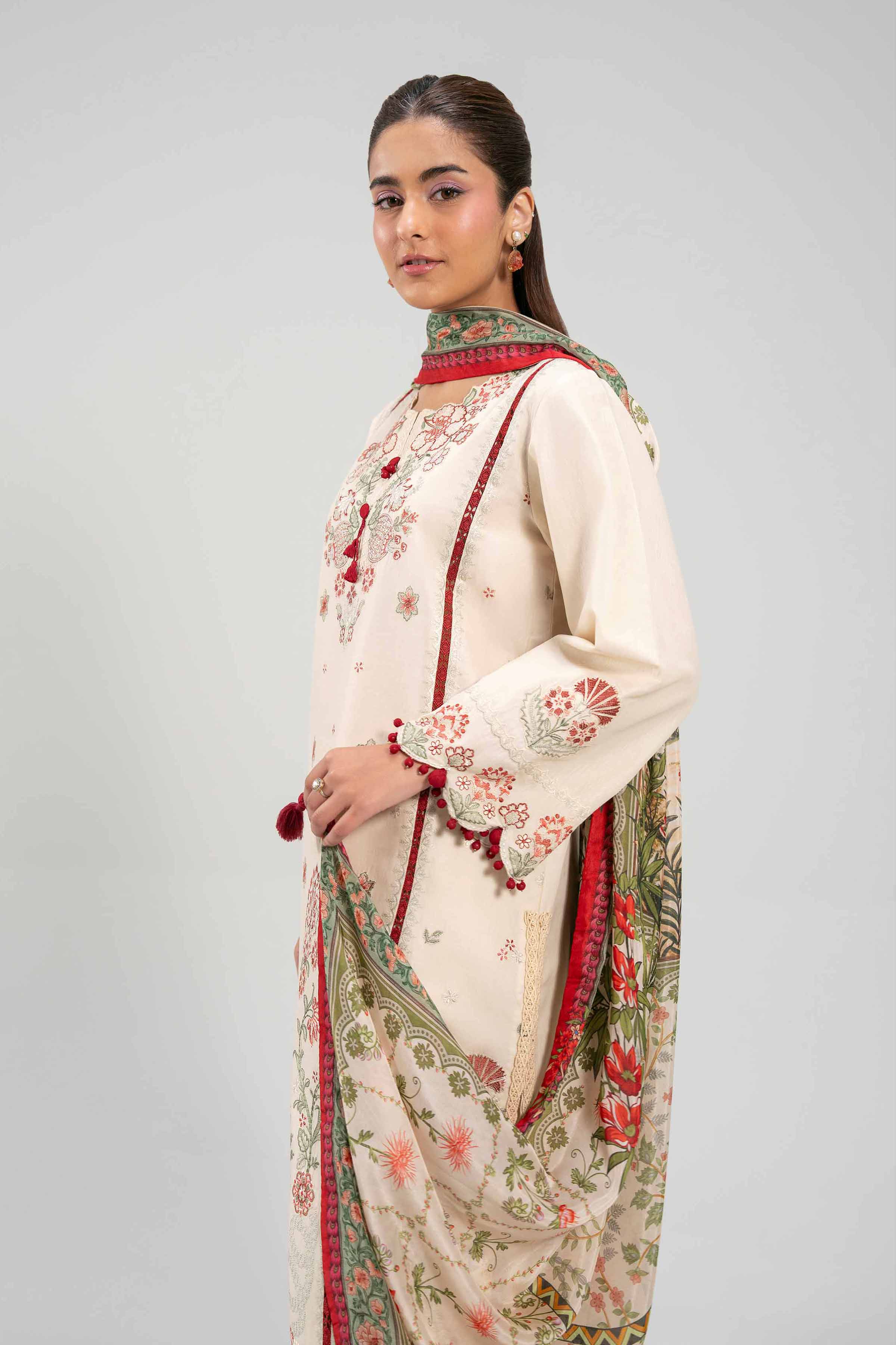 3 Piece - Digital Printed Embroidered Suit - 42601322