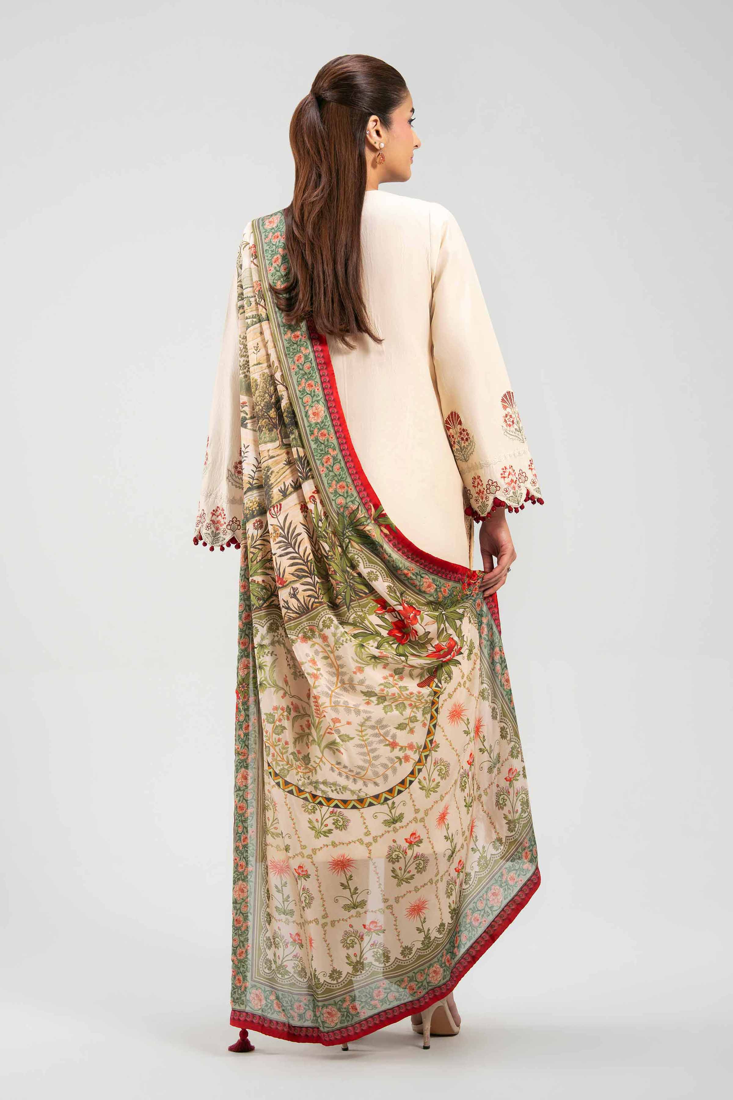 3 Piece - Digital Printed Embroidered Suit - 42601322