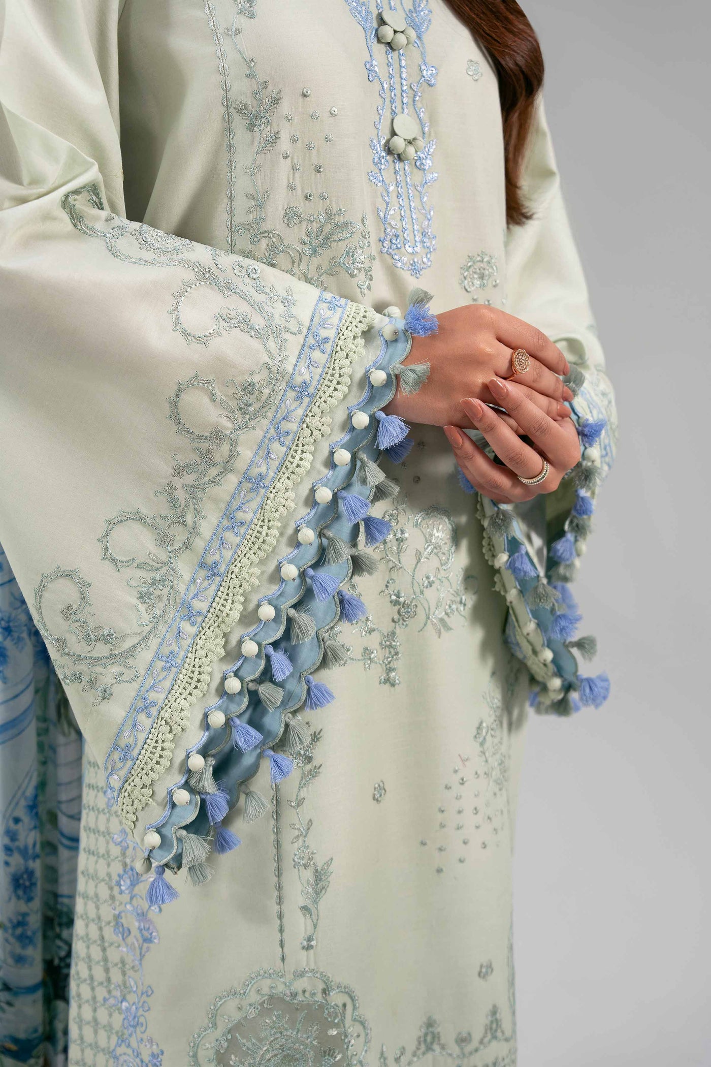 3 Piece Embroidered Dobby Jacquard Suit
