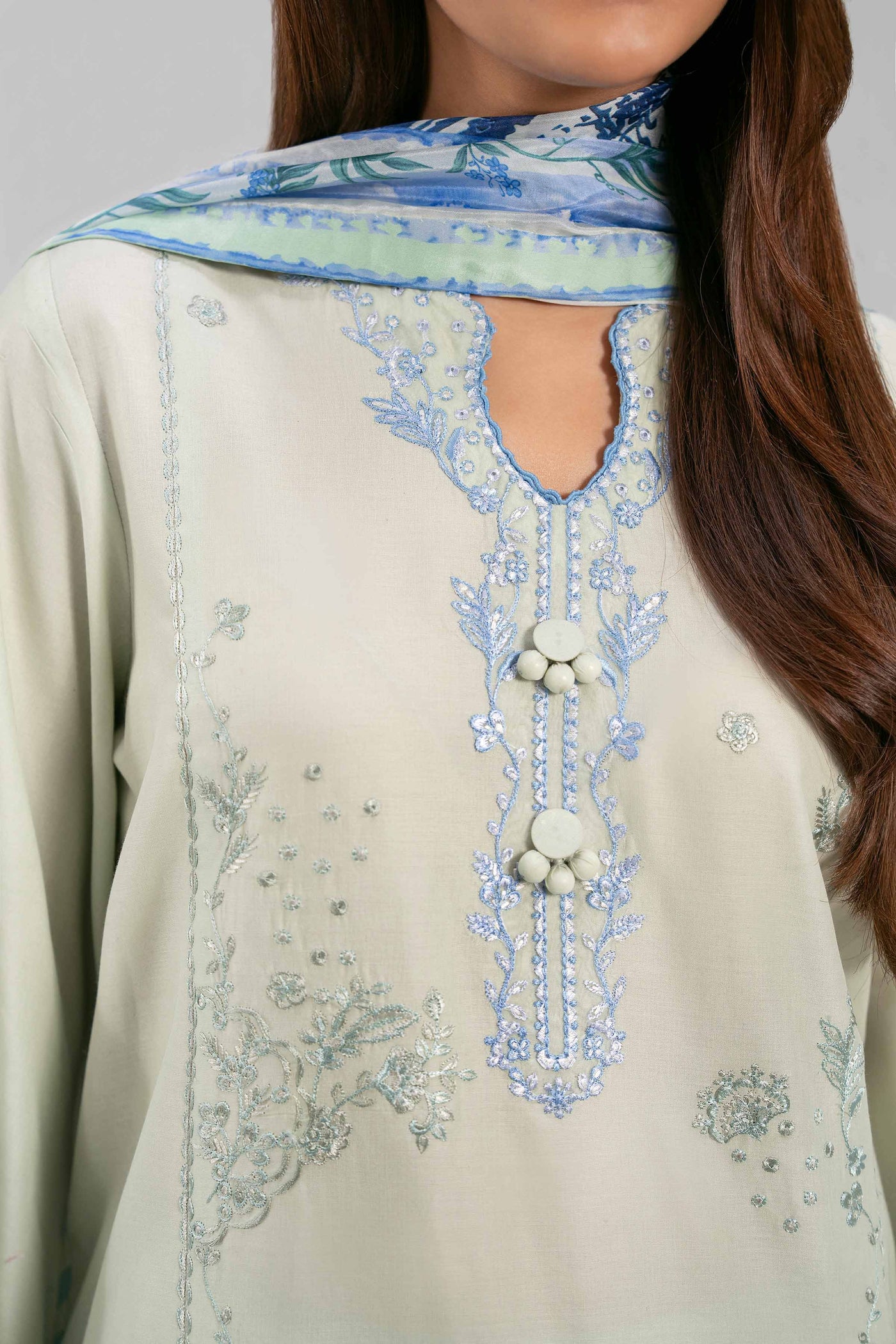 3 Piece Embroidered Dobby Jacquard Suit