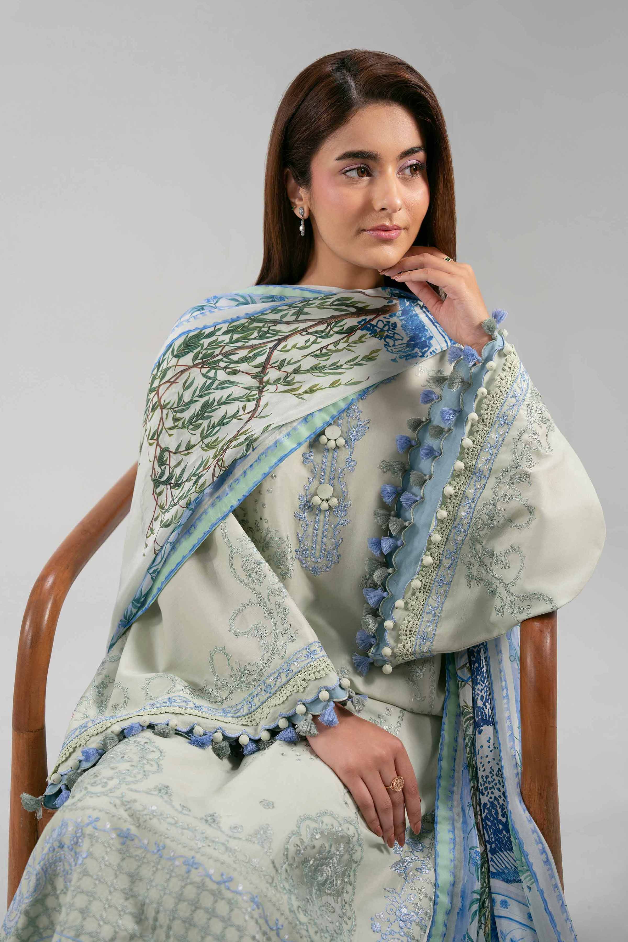 3 Piece - Digital Printed Embroidered Suit - 42601323