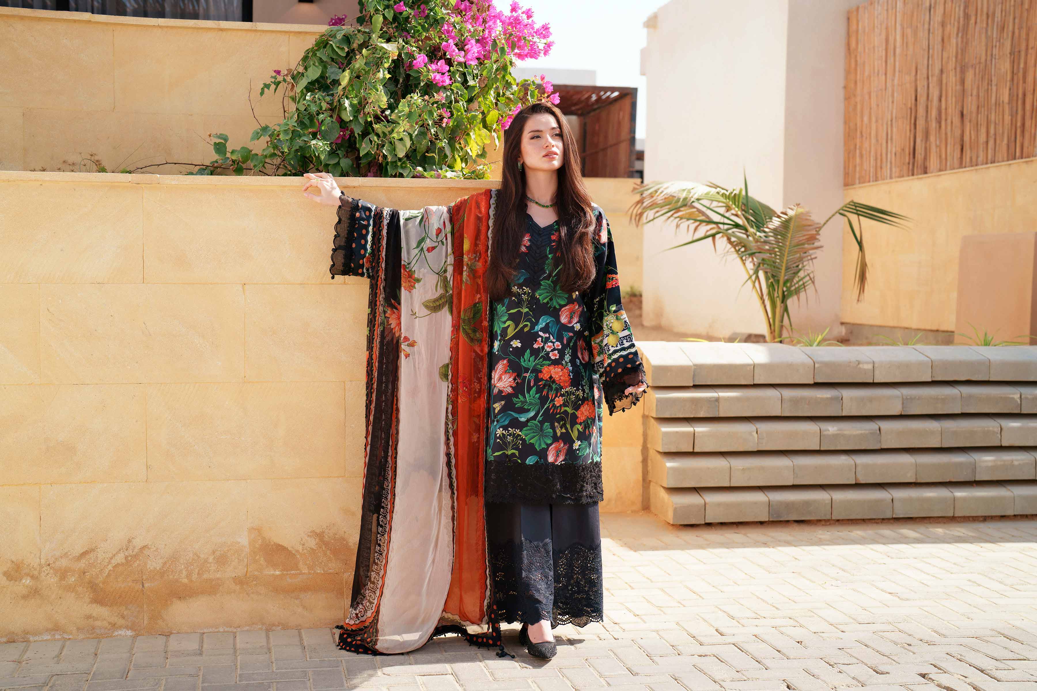 3 Piece - Digital Printed Embroidered Suit - 42601324