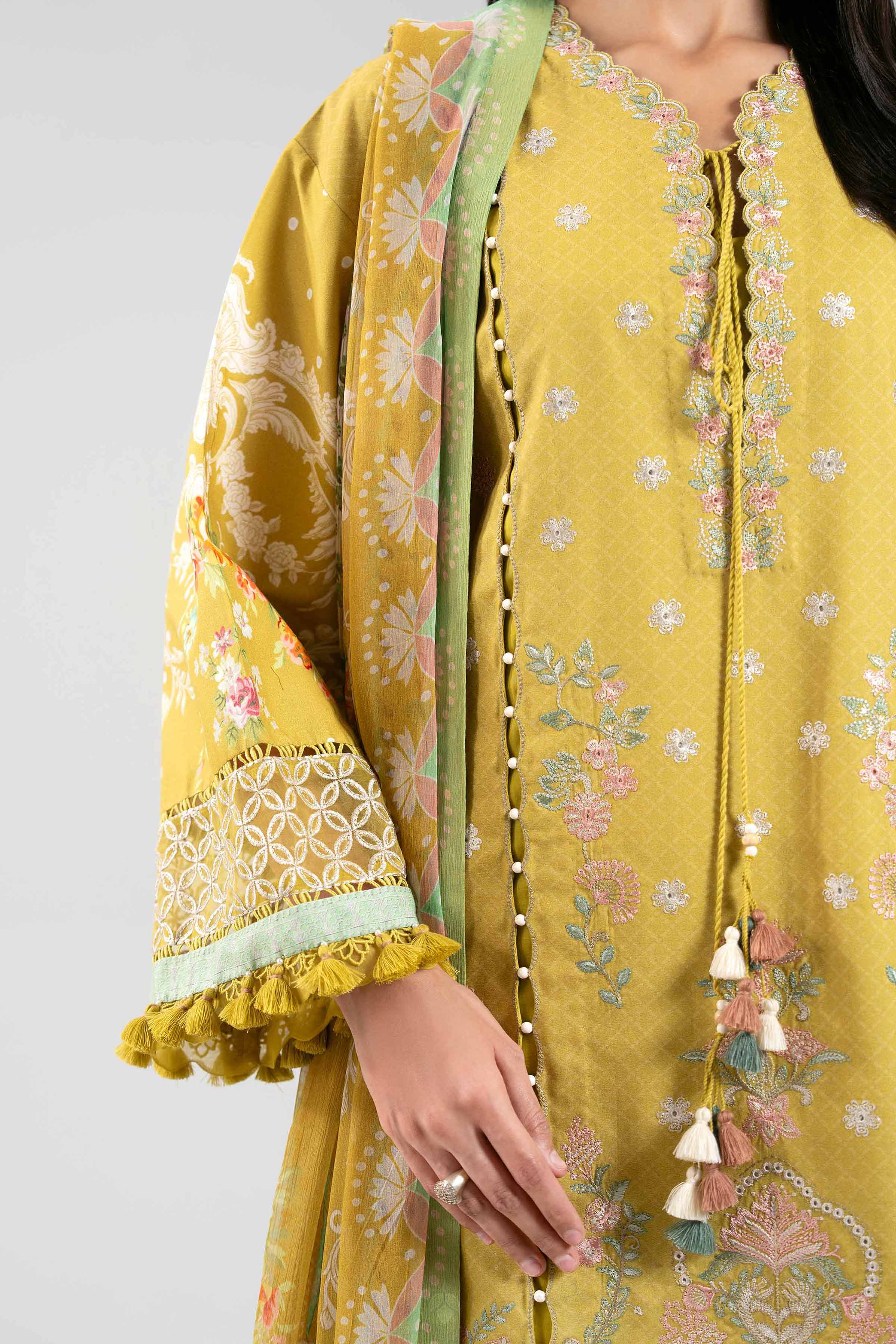 3 Piece - Digital Printed Embroidered Suit - 42601325