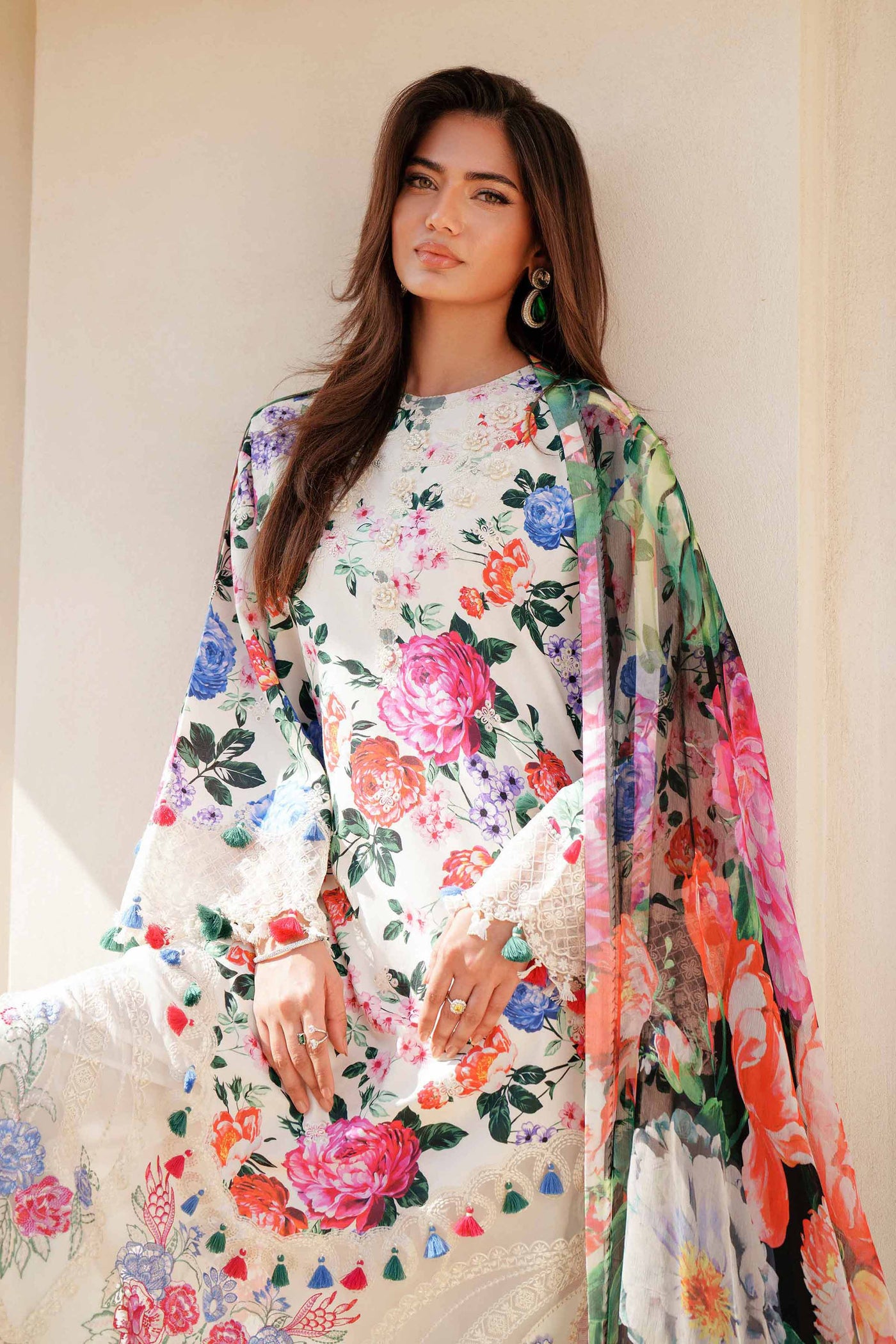 3 Piece Embroidered Dobby Lawn Suit