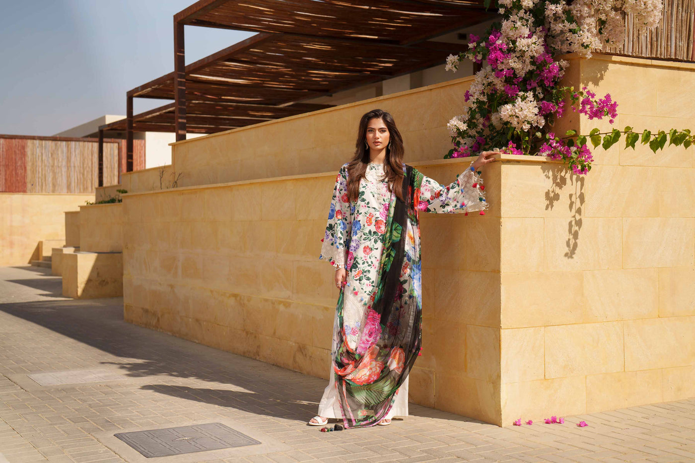 3 Piece Embroidered Dobby Lawn Suit