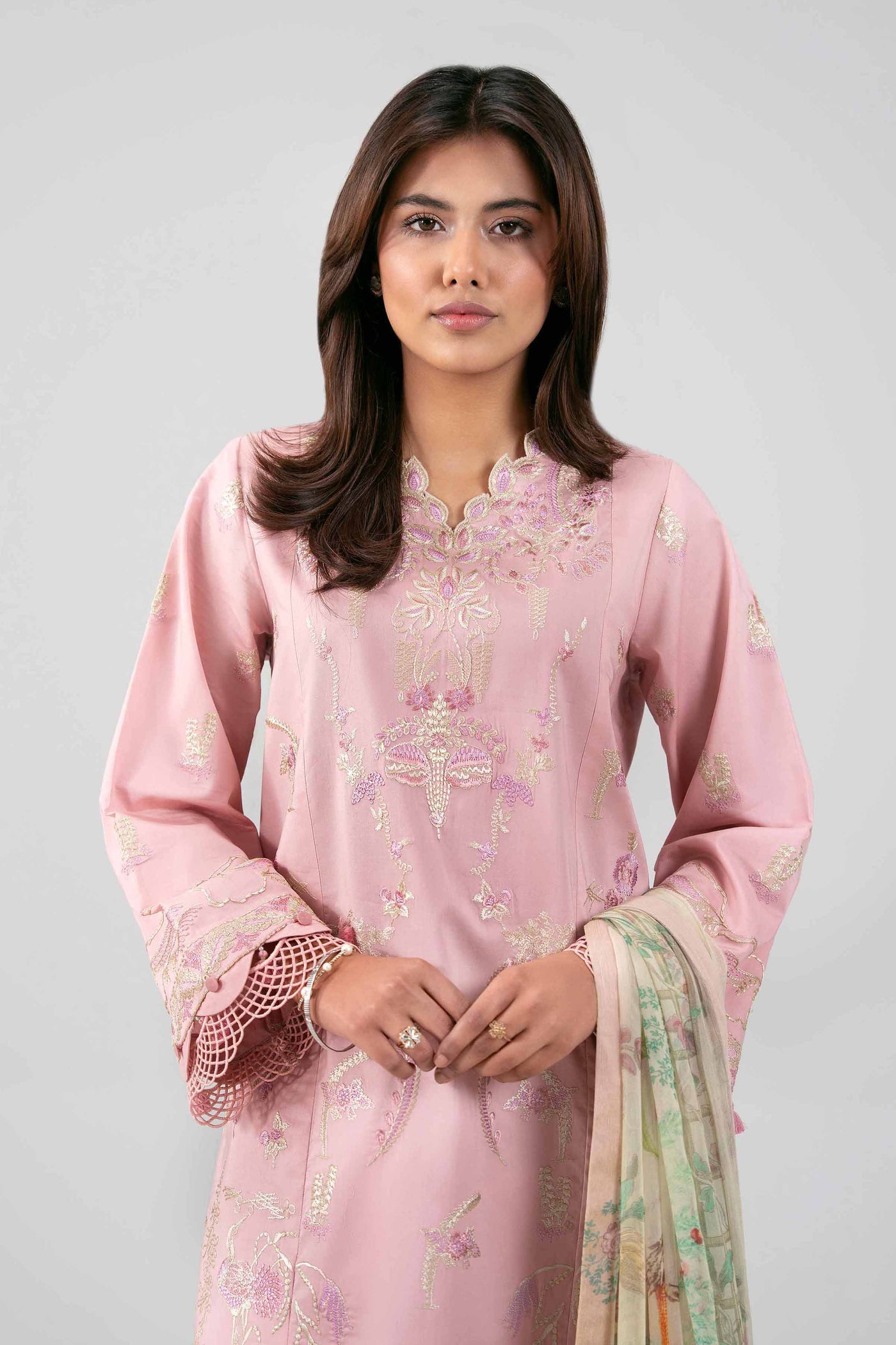 3 Piece Embroidered Dobby Lawn Suit