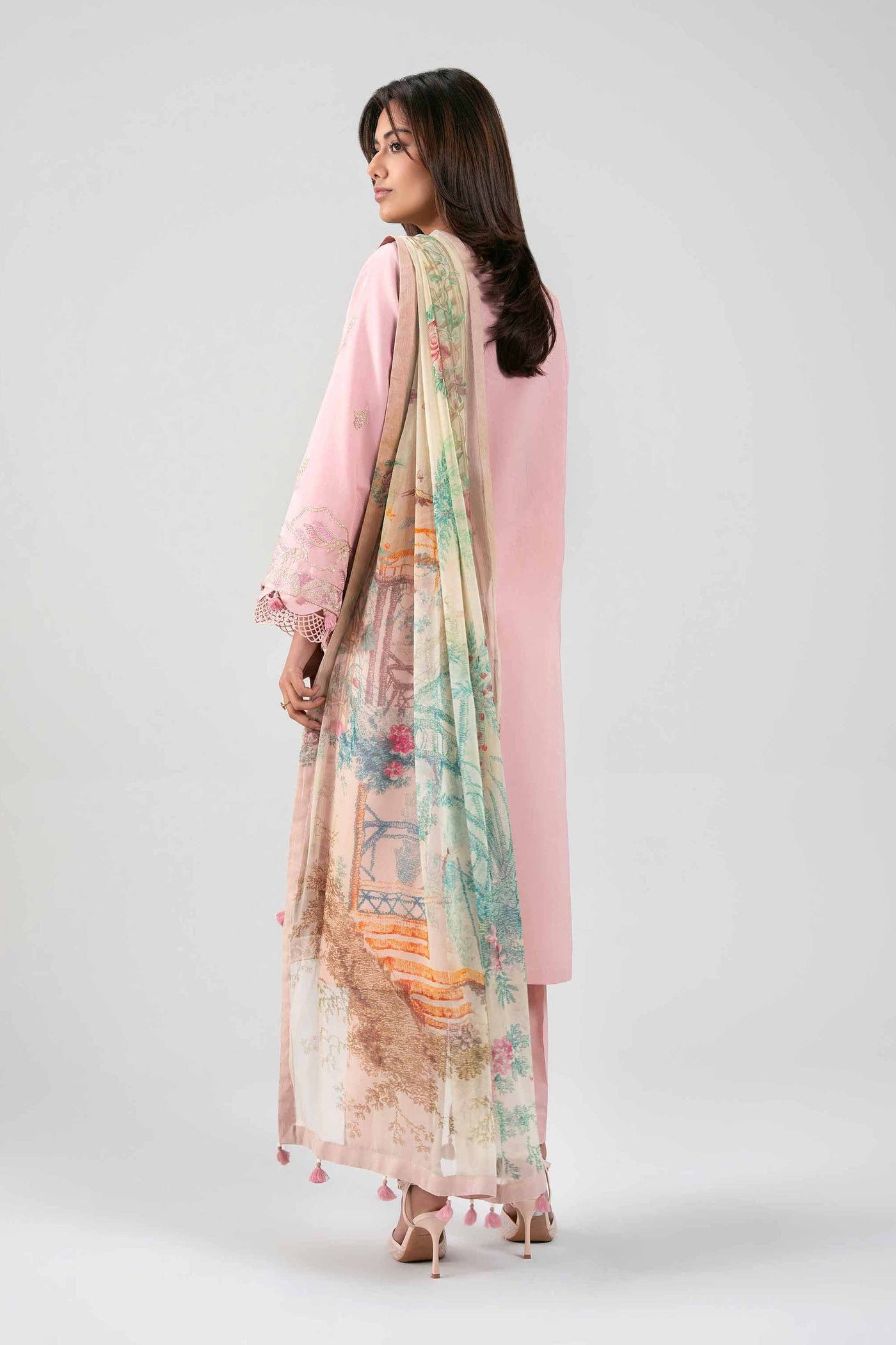 3 Piece Embroidered Dobby Lawn Suit
