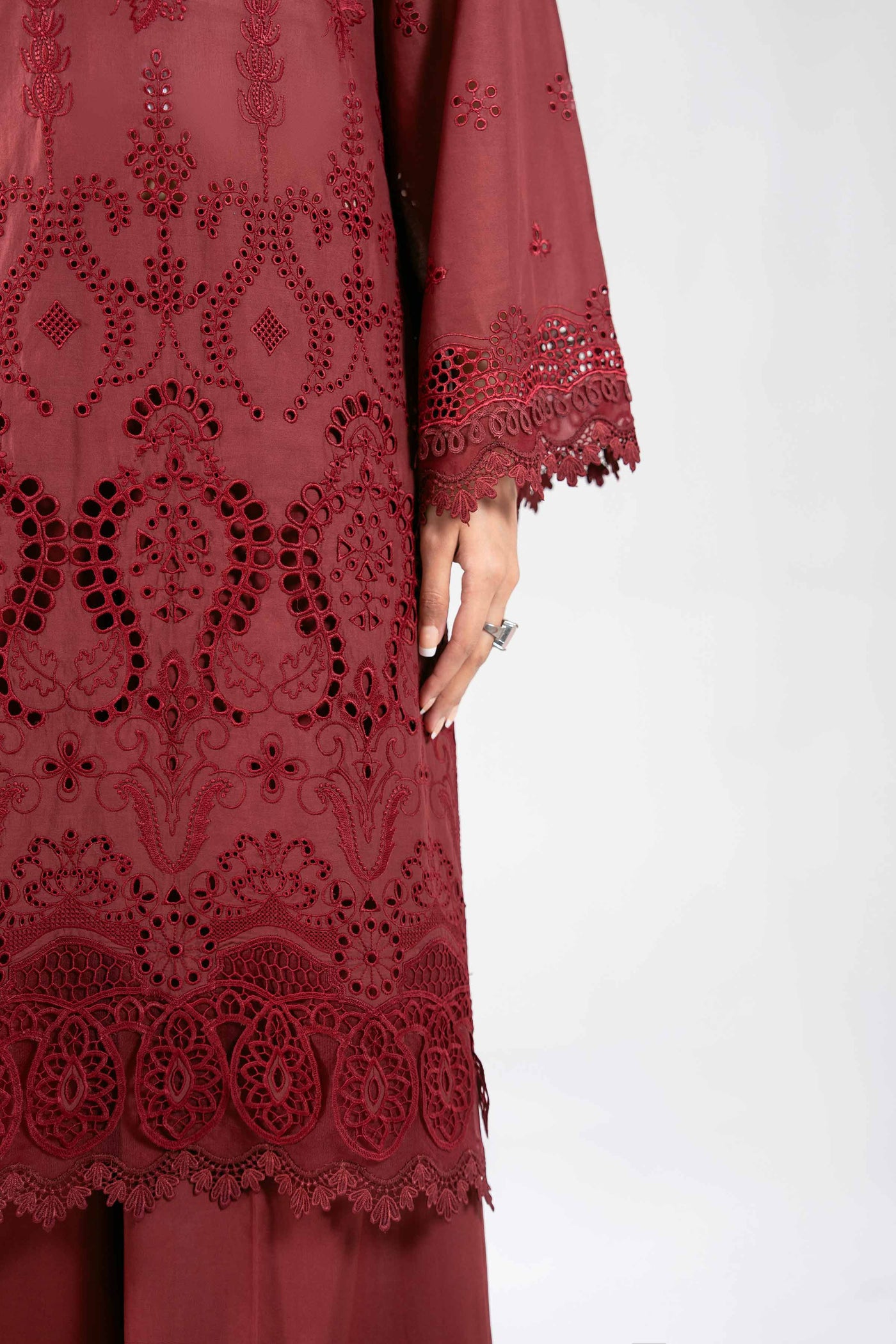 3 Piece Embroidered Chiffon Suit