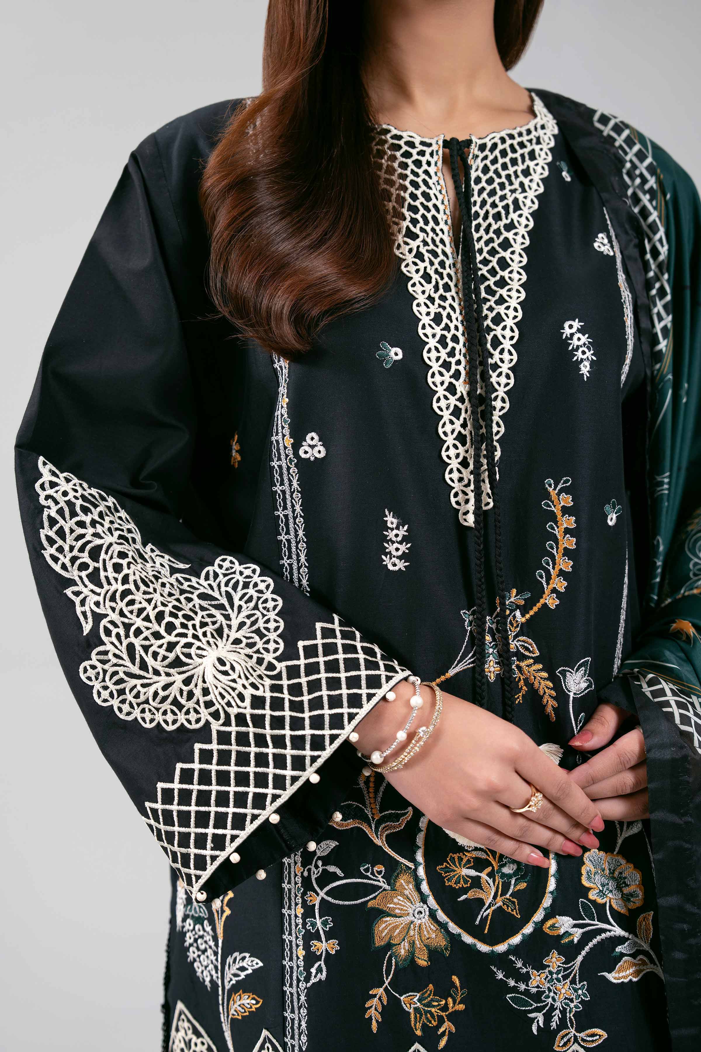 3 Piece - Digital Printed Embroidered Suit - 42601350
