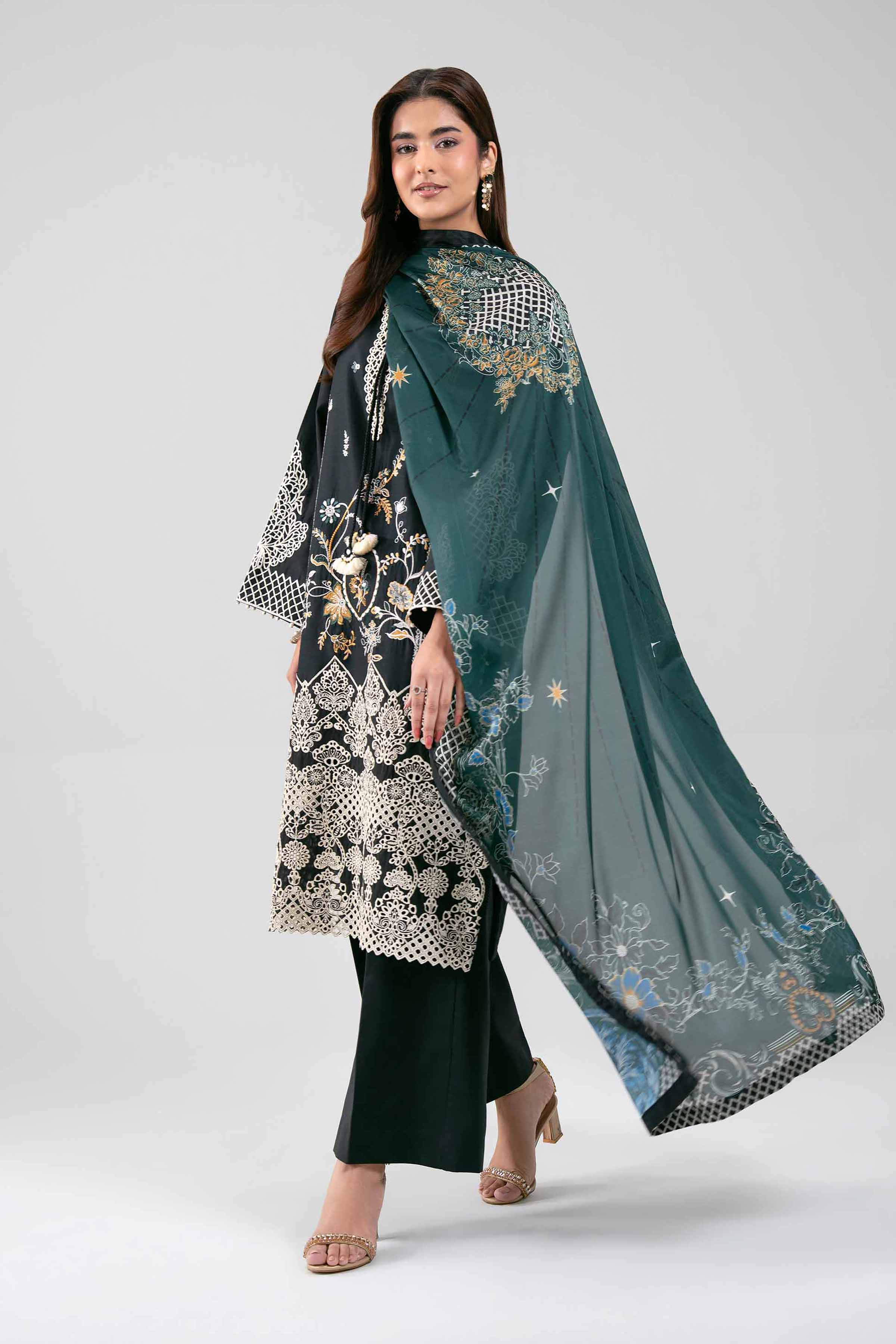 3 Piece - Digital Printed Embroidered Suit - 42601350