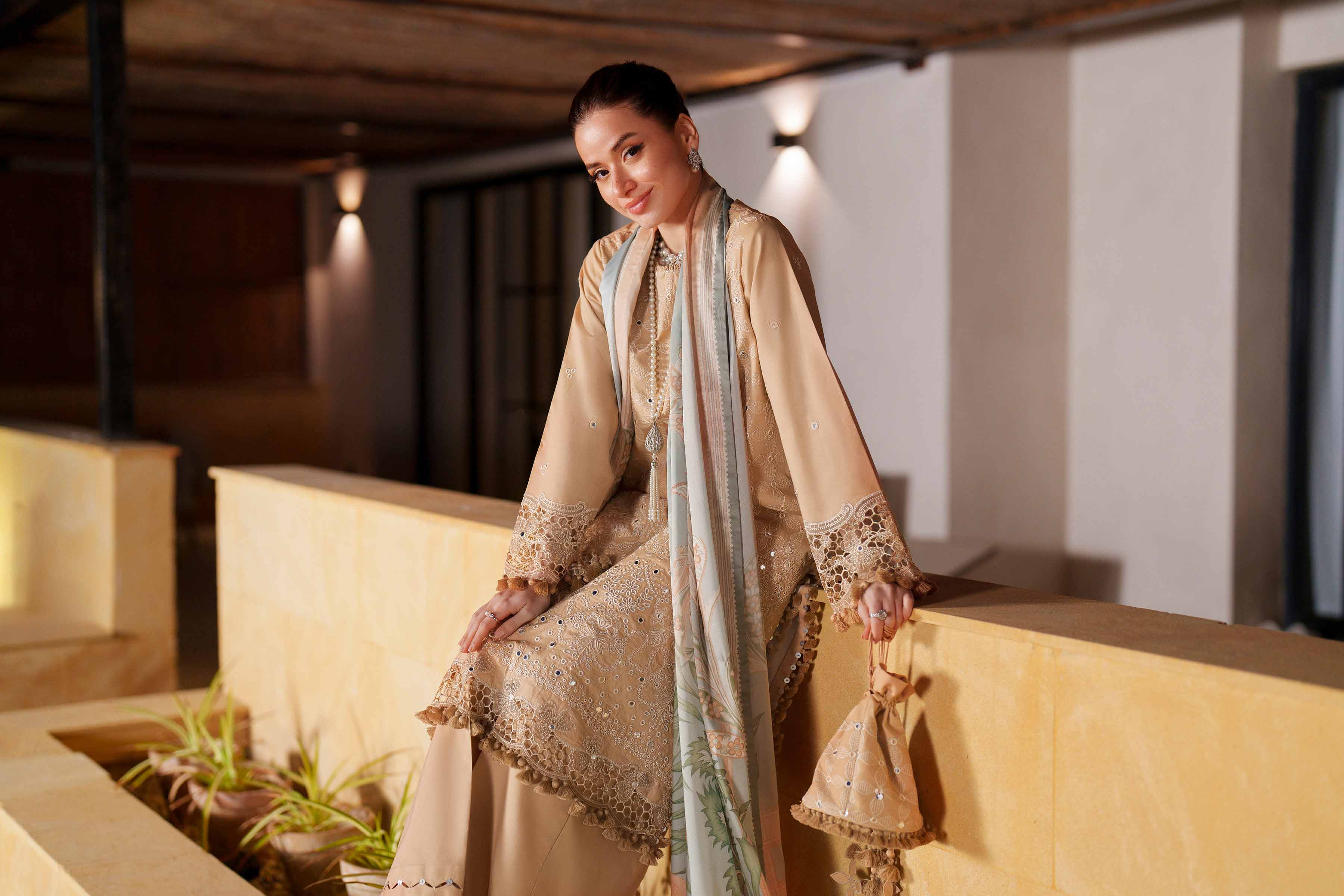 2 Piece Embellished Organza Suit