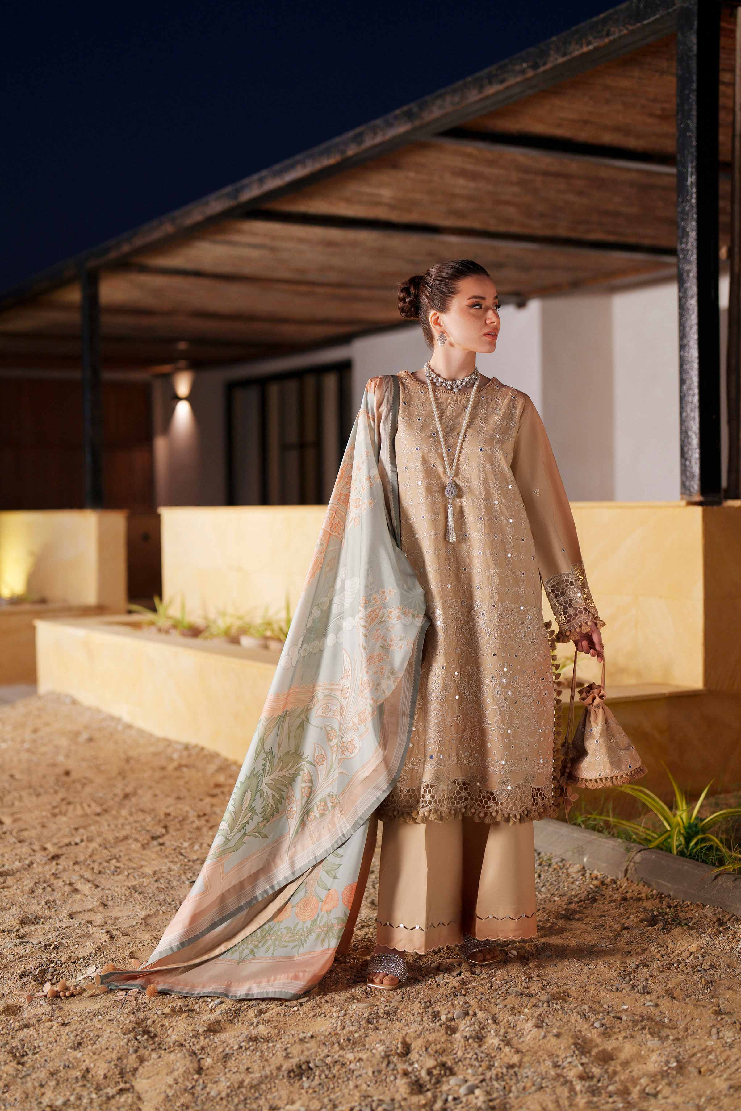 2 Piece Embellished Organza Suit