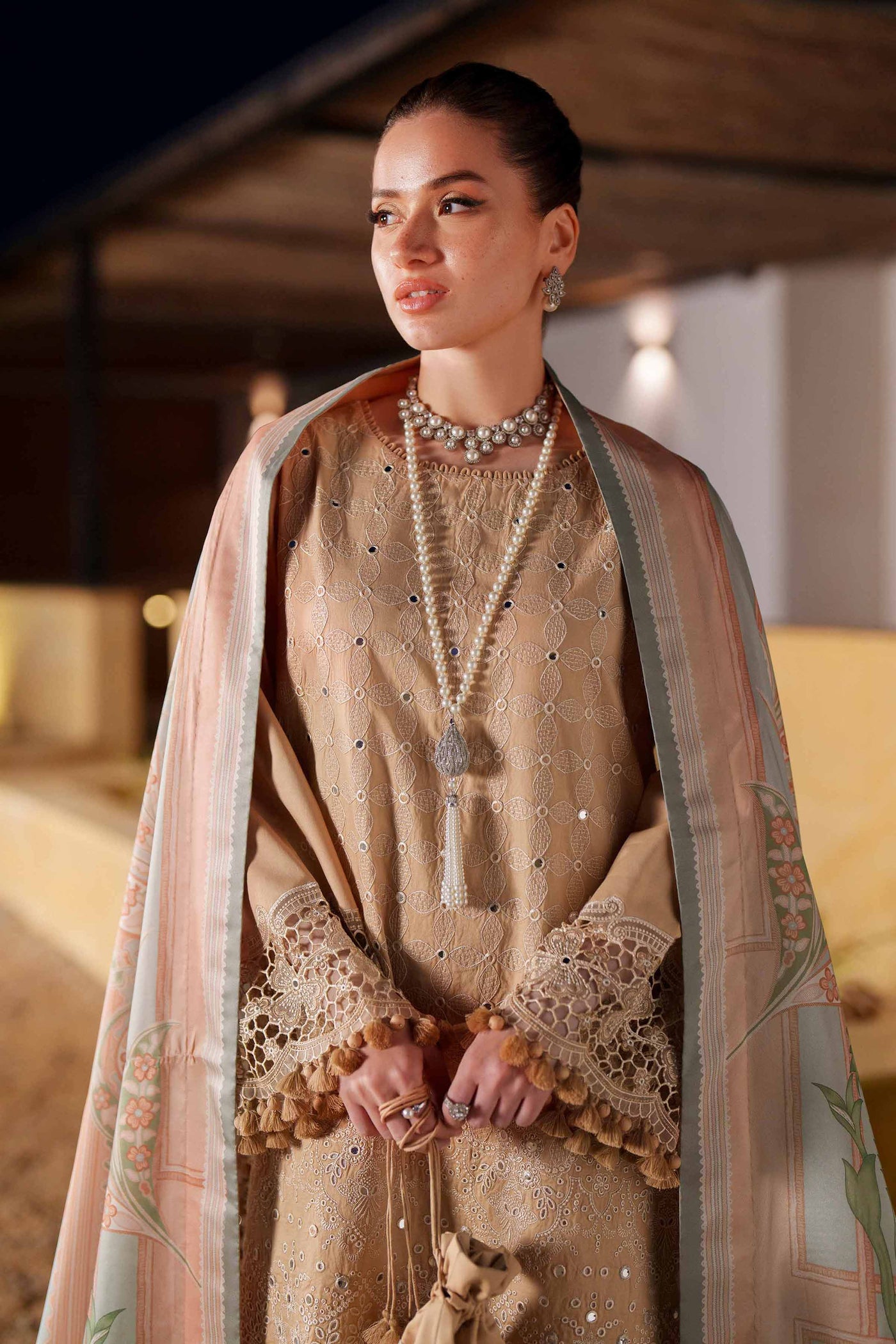 2 Piece Embellished Organza Suit