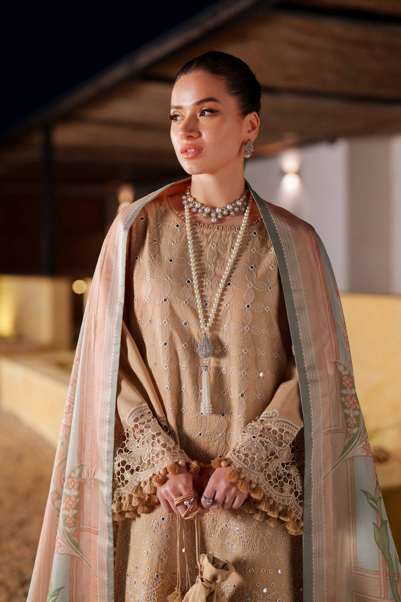 2 Piece Embellished Organza Suit